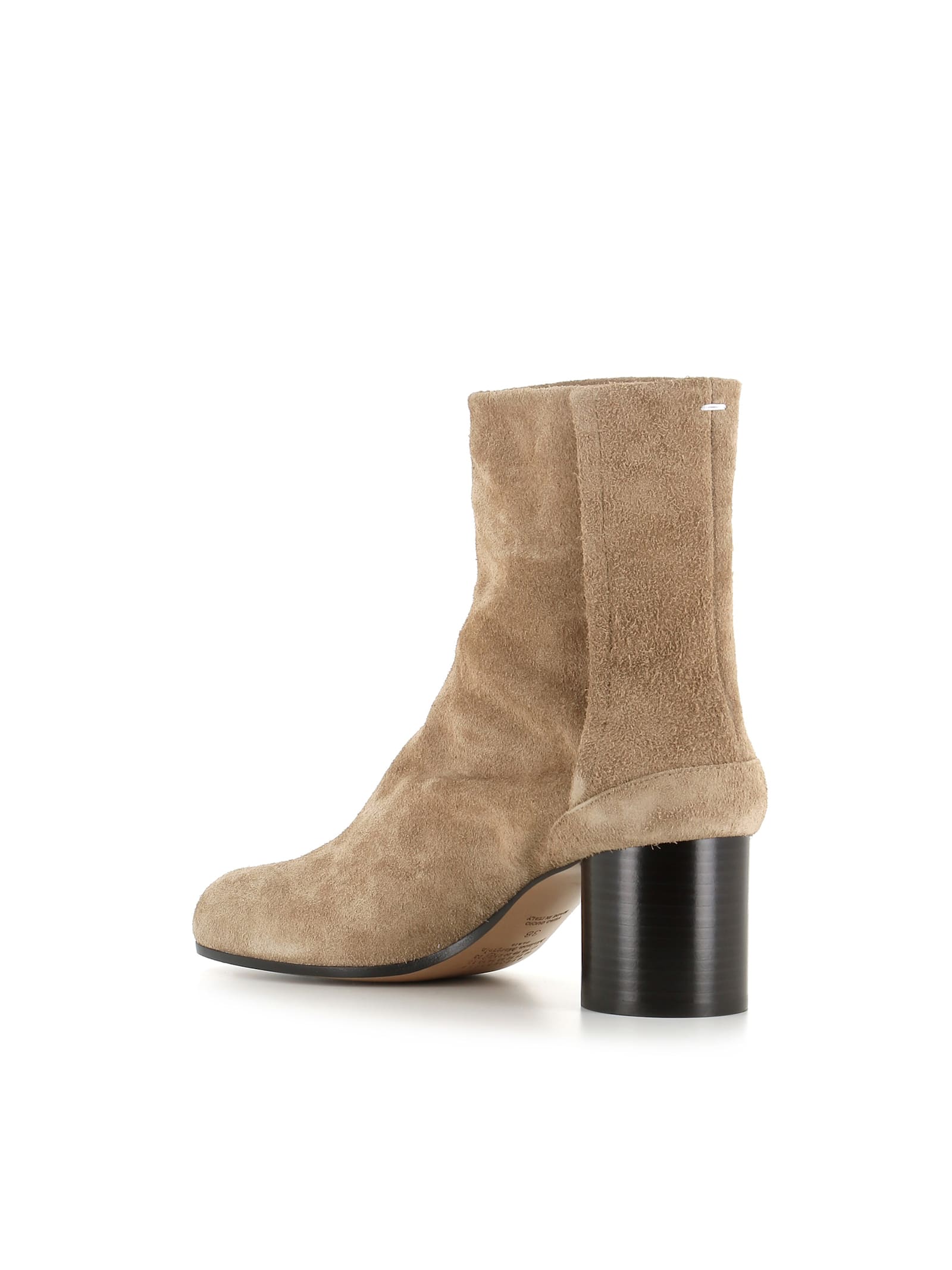 Maison Margiela Tabi Suede Ankle Boots In Neutral