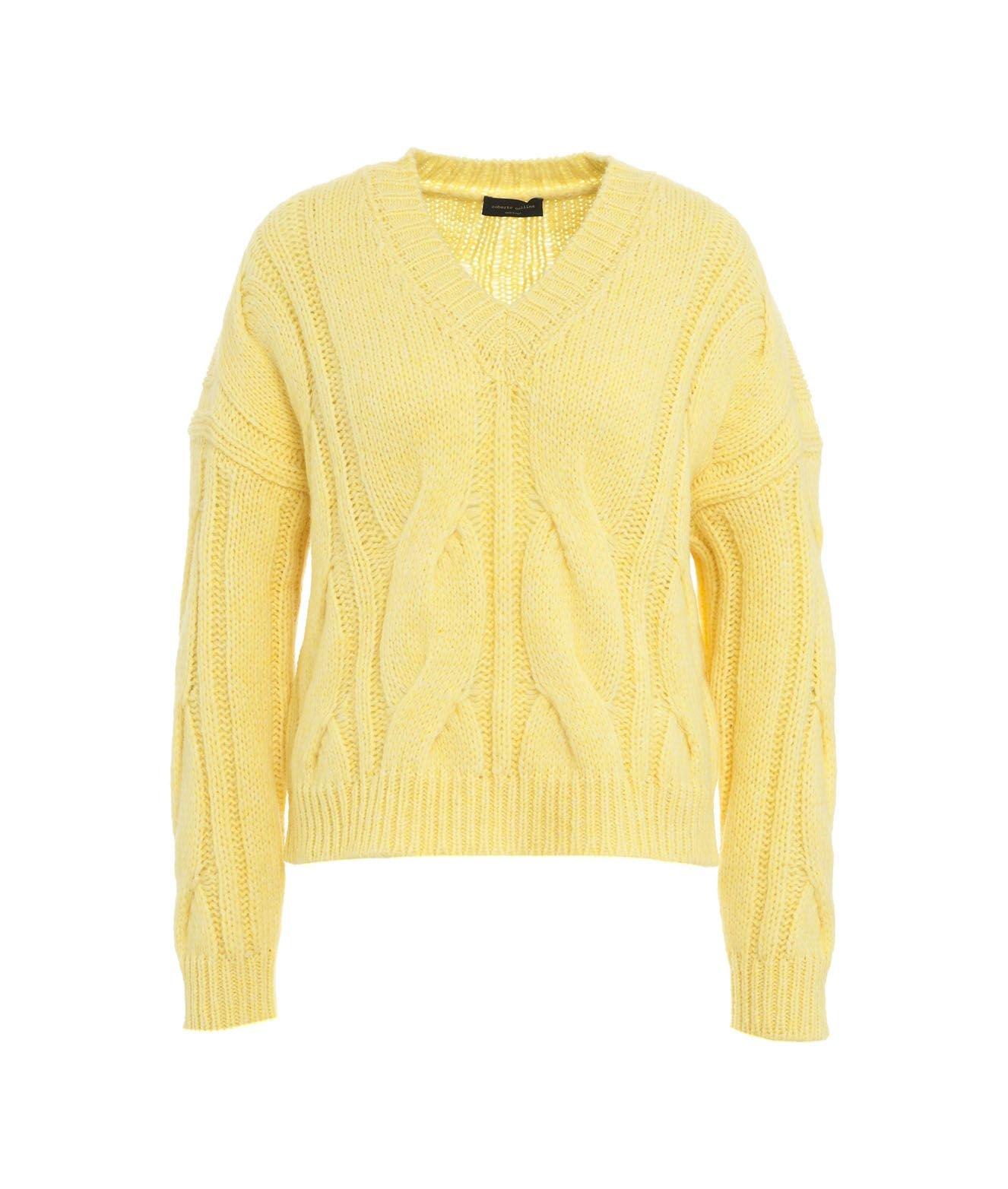 Shop Roberto Collina V-neck Knit Sweater In Yellow