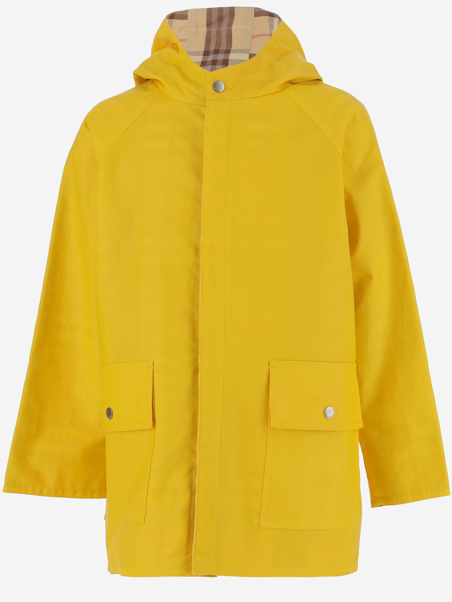 Burberry Reversible Cotton Coat In Yellow