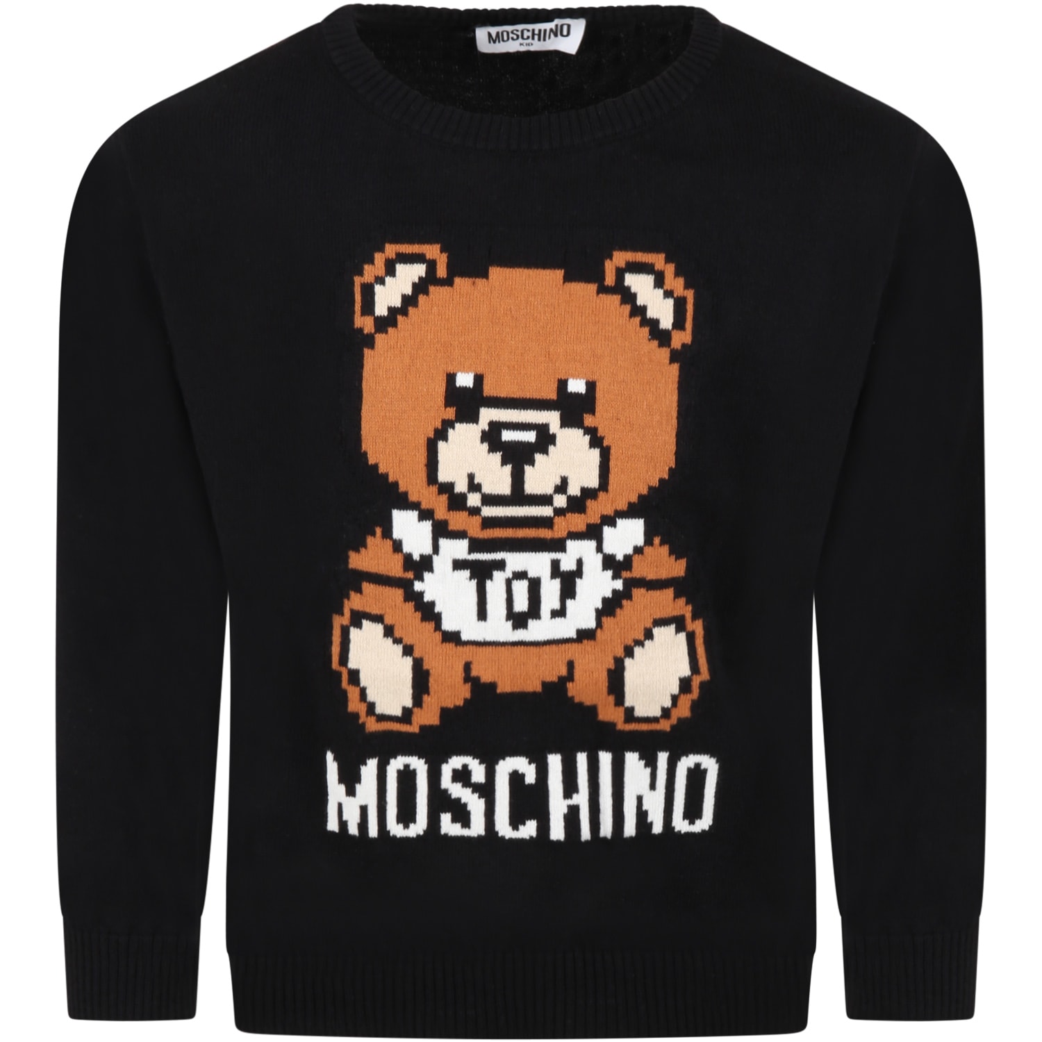 Moschino Black Sweater For Kids With Teddy Bear