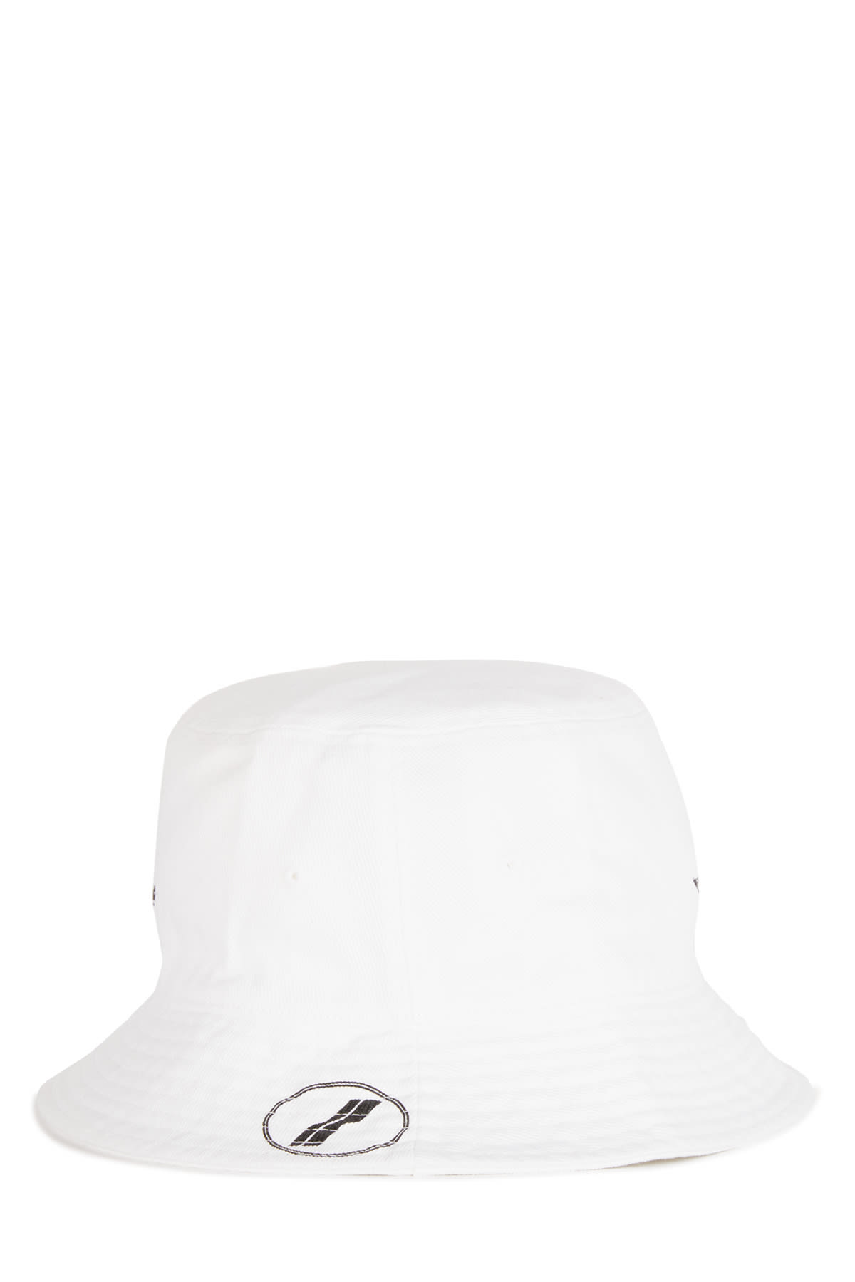 WE11 DONE White Cotton Welldone Logo Stamp Bucket Hat