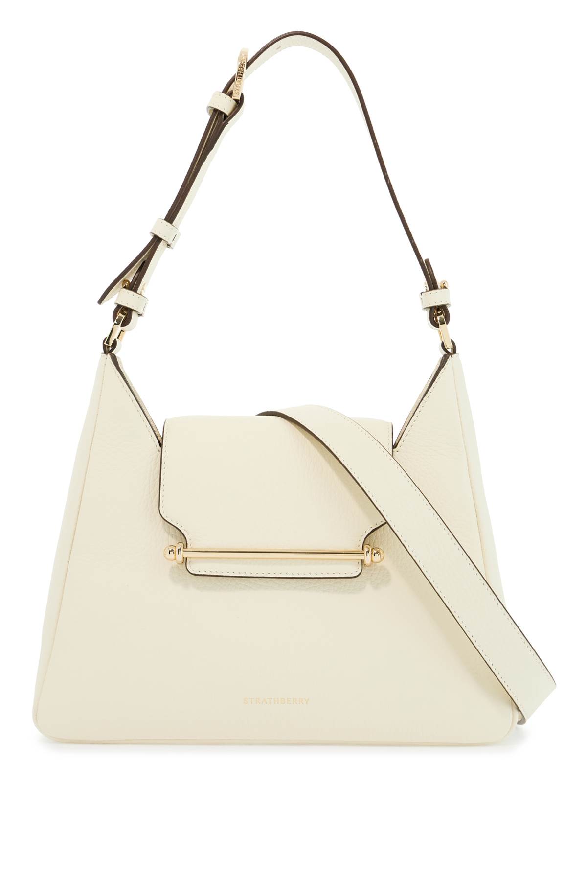 Structured Vanilla Calfskin Crossbody Bag With Clean Lines