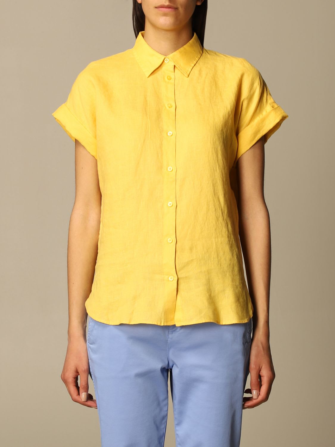 Ralph Lauren Lauren  Shirt Lauren  Linen Shirt In Yellow