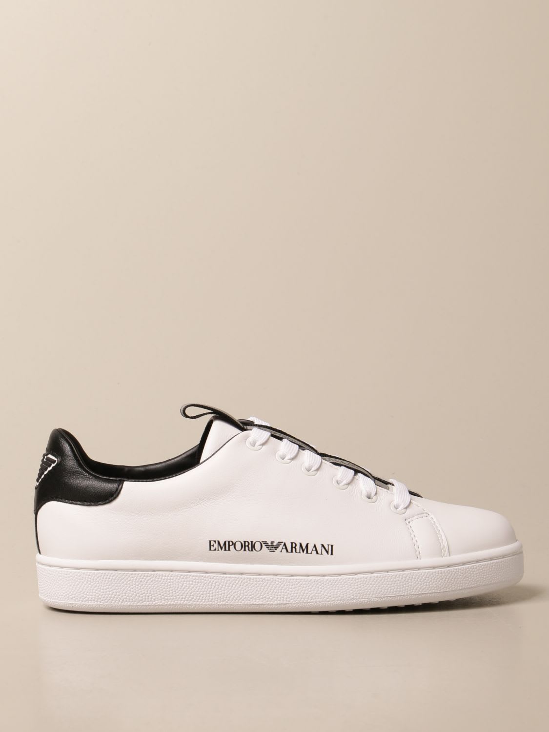EMPORIO ARMANI SNEAKERS IN LEATHER WITH LOGO,X3X132 XM789 D611