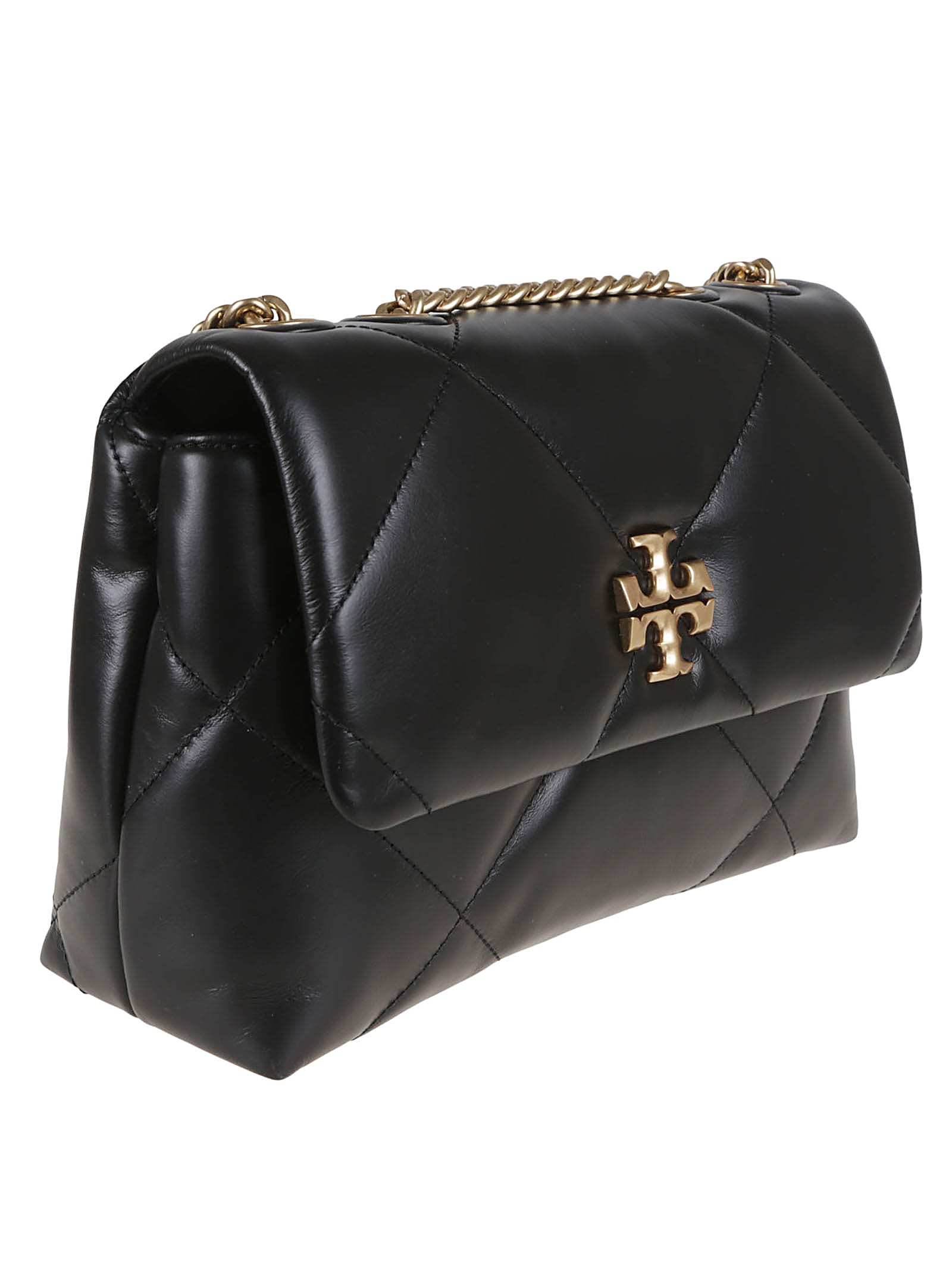 Tory Burch Kira Diamond Quilt Small Convertible Shoulder Bag In Black