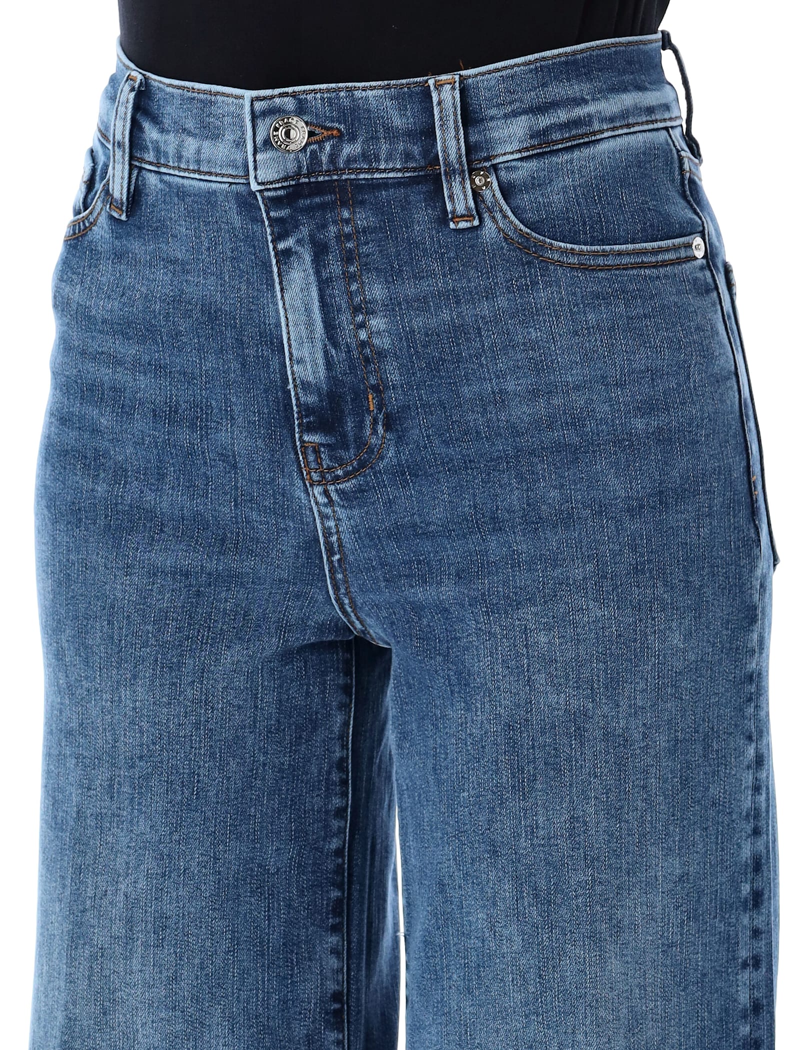 Frame Le Slim Palazzo Raw Jeans In After Crossings In Blue