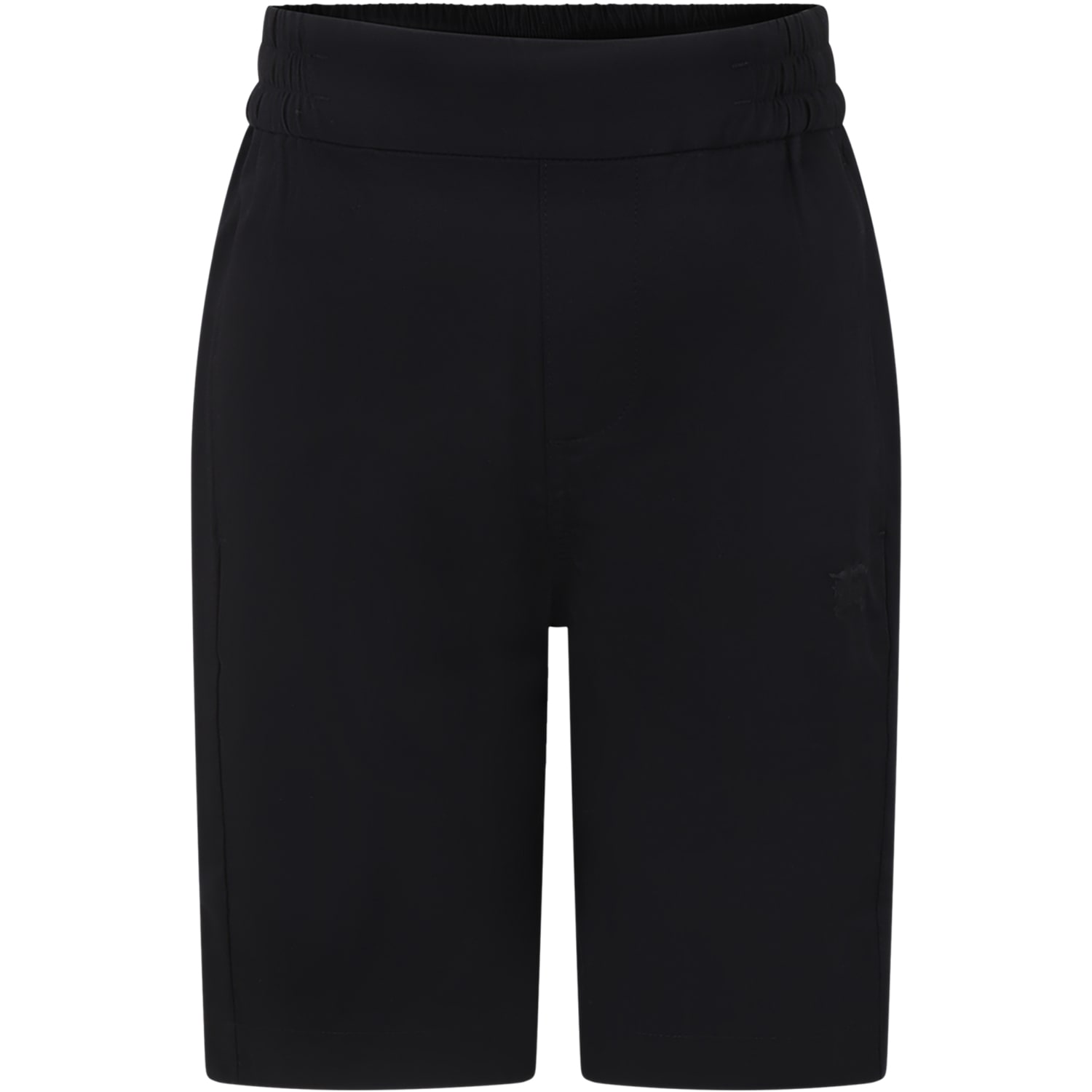 Burberry Kids' Black Shorts For Boy With Embroidery