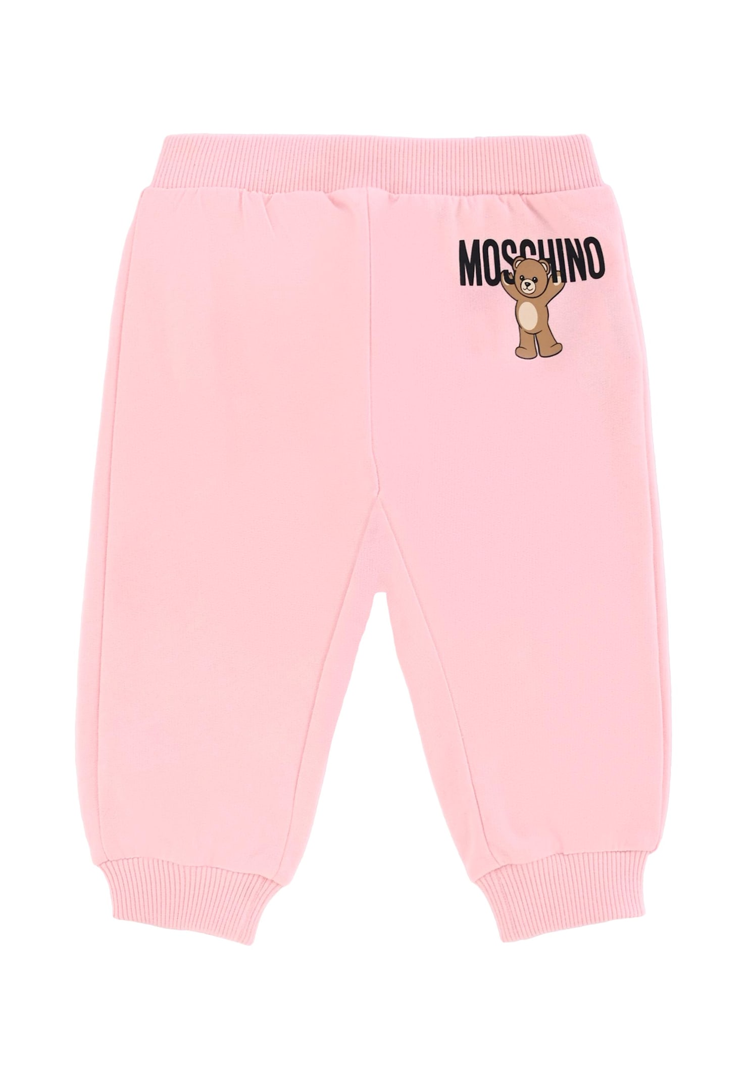 Moschino Pink Trousers For Baby Girl With Teddy Bear In Pink