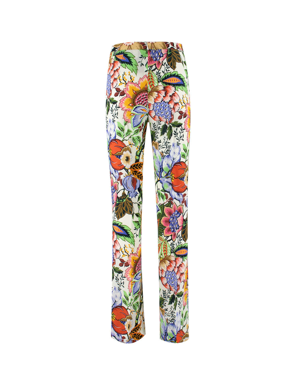 Shop Etro Trousers In Print On White Base