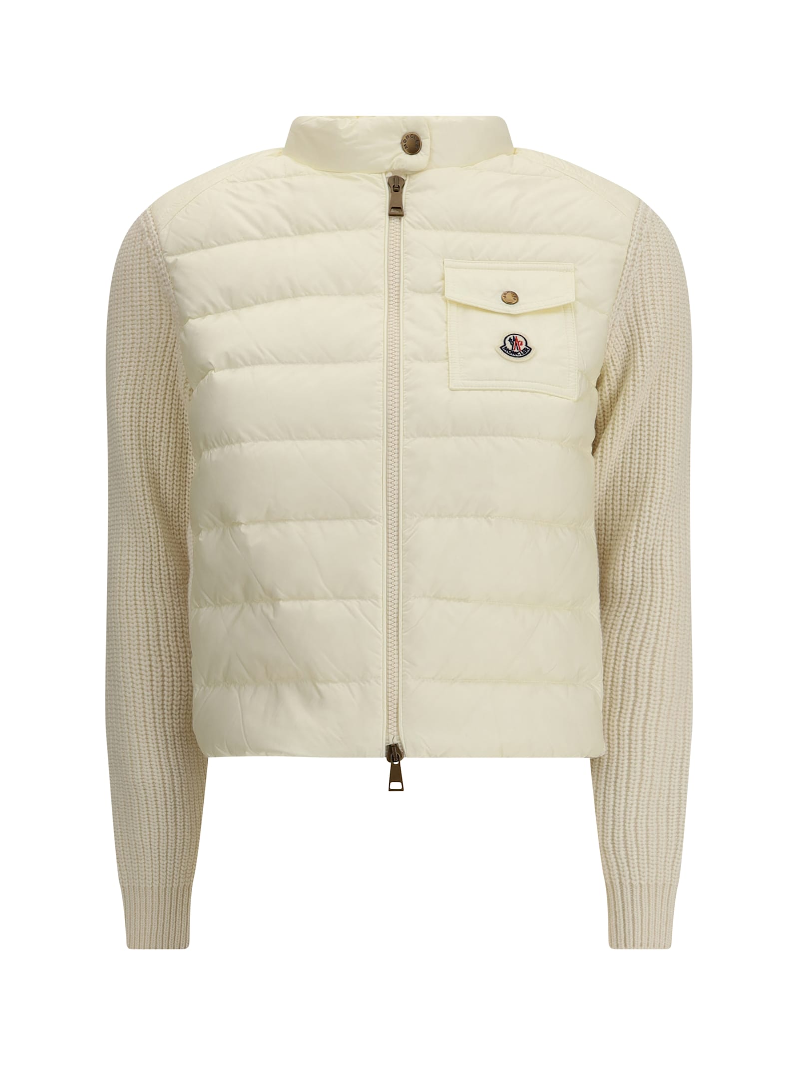 Moncler Padded Cardigan Sweaters And Cardigans White In Neutral