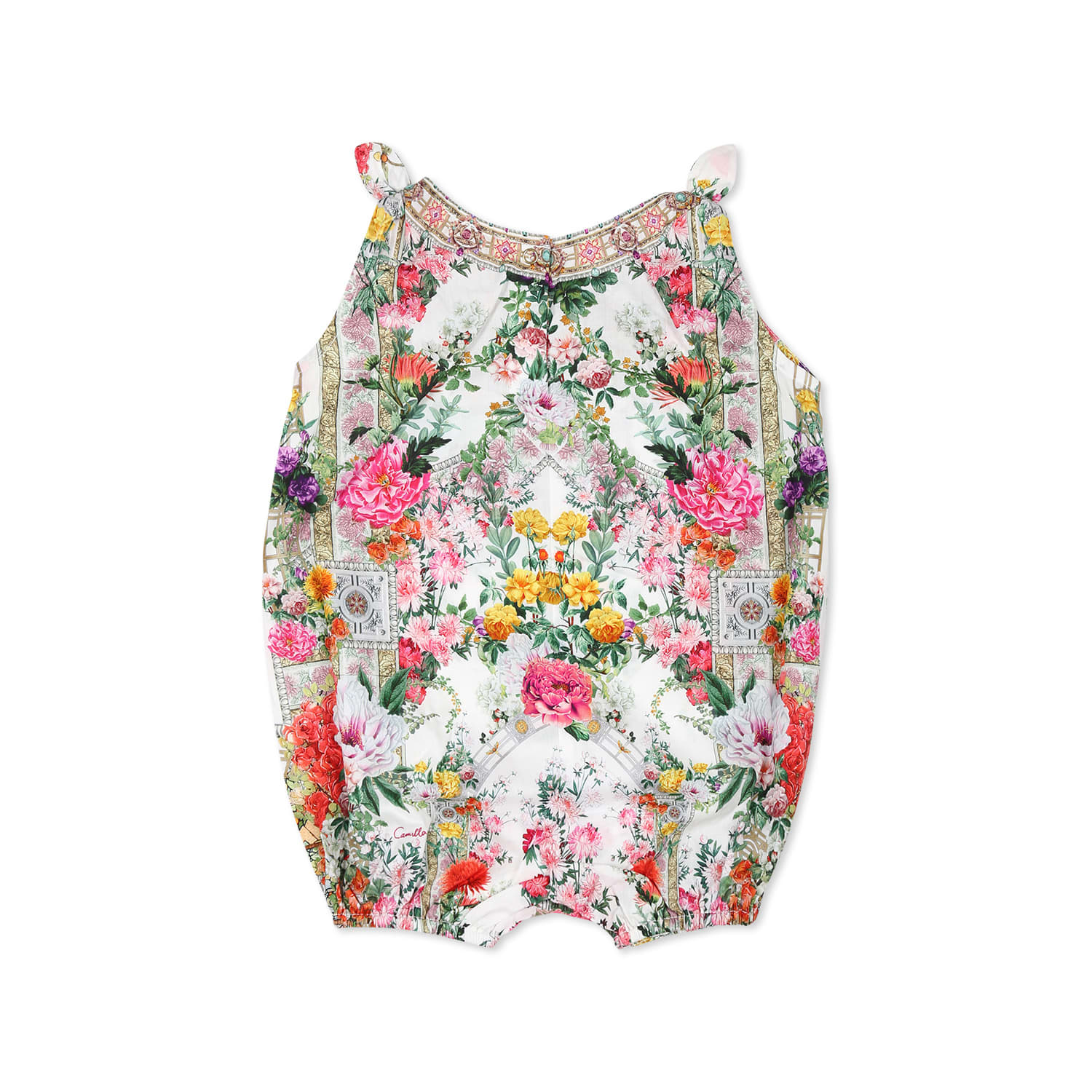 Camilla Egyptian Rose Romper In Ivory