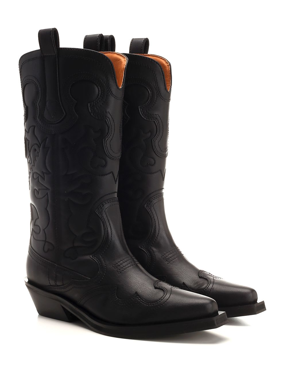 Shop Ganni Western Boot In Black