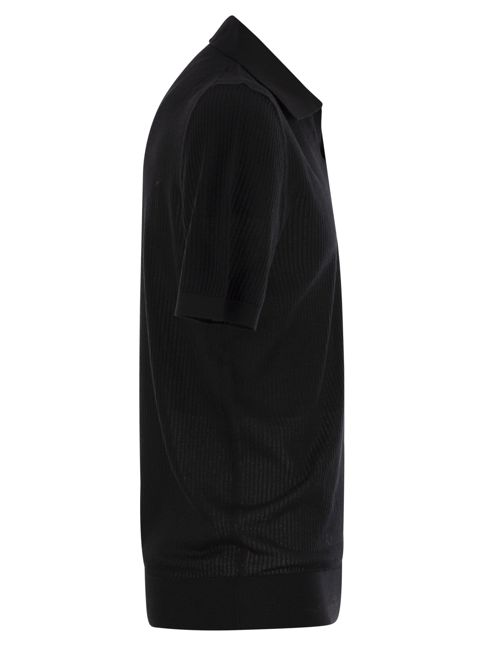 Fedeli Polo Shirt Cotton Ribbed Texture