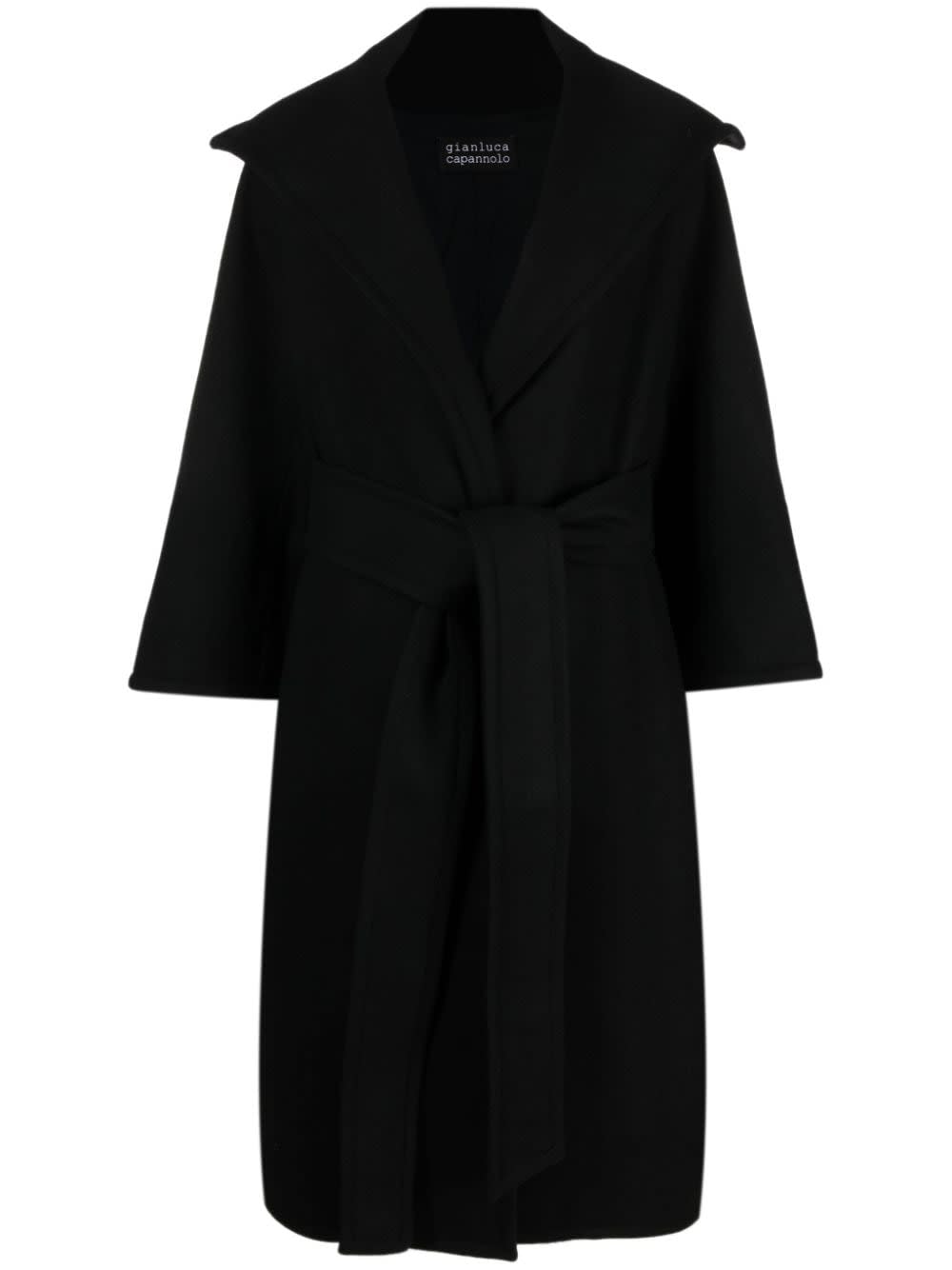 Gianluca Capannolo Single-breasted Belted Coat In Black