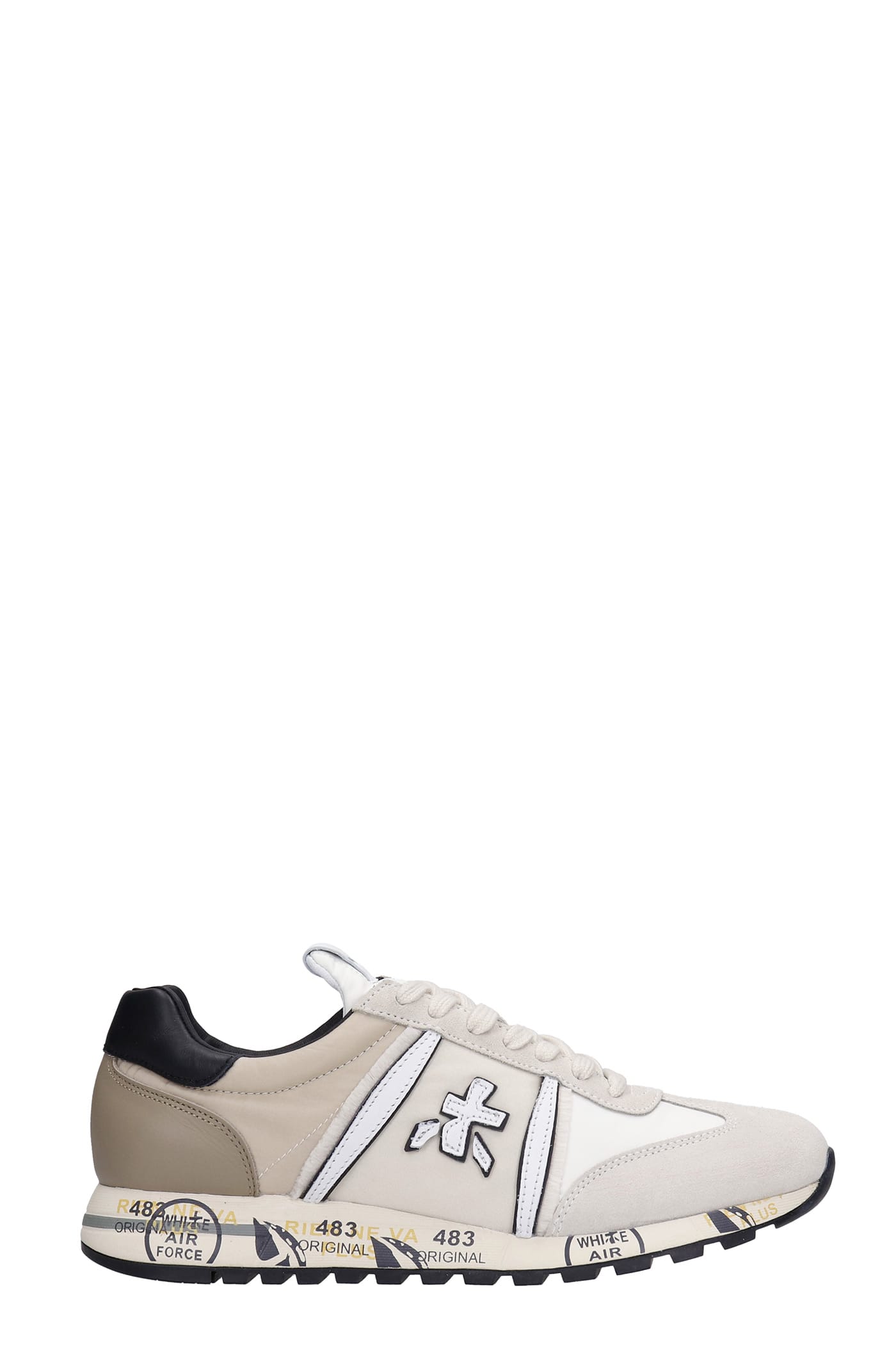 Premiata Lucy Sneakers In Beige Suede And Fabric