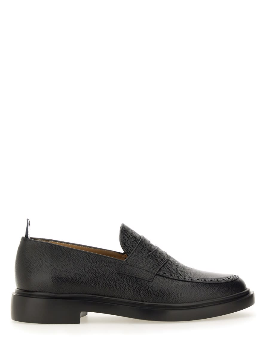 Shop Thom Browne Moccasin Penny In Black