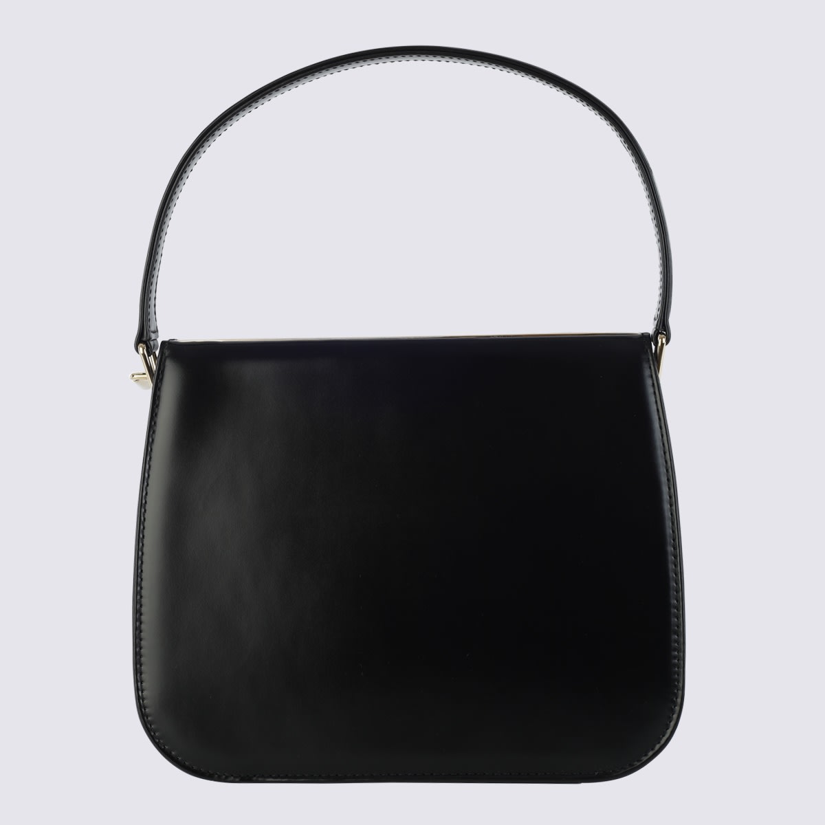 Shop Ferragamo Black Leather New Frame Shoulder Bag