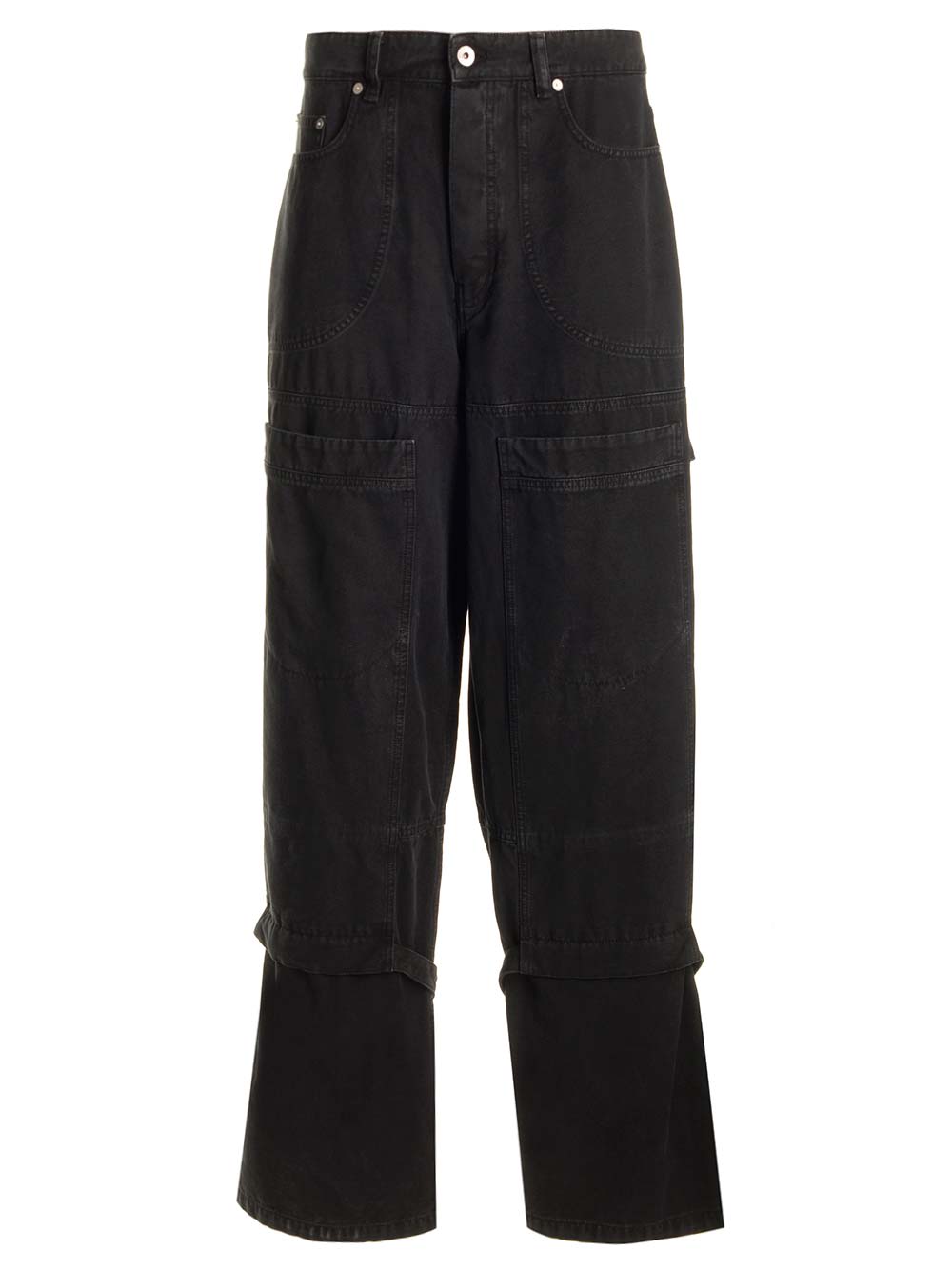 Shop Off-white Cargo Jeans With Straps In Black
