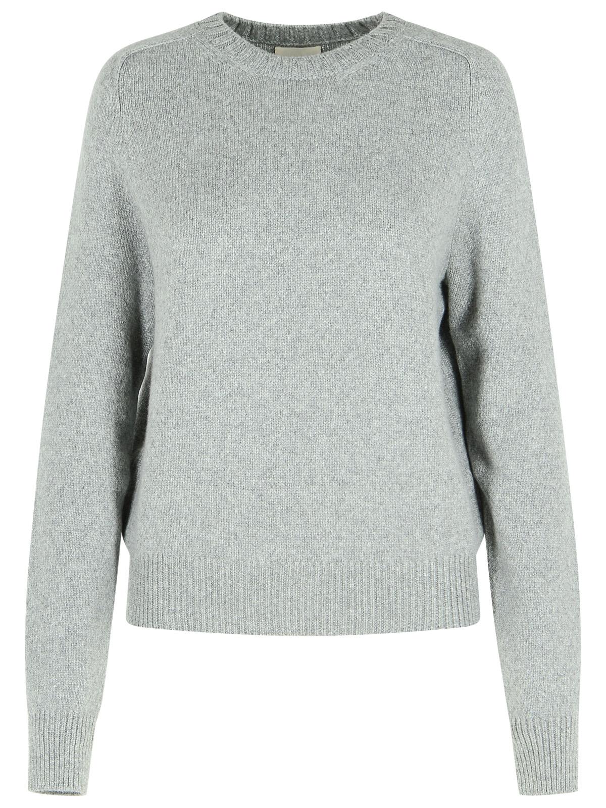 Khaite Nera Grey Cashmere Sweater In Gray