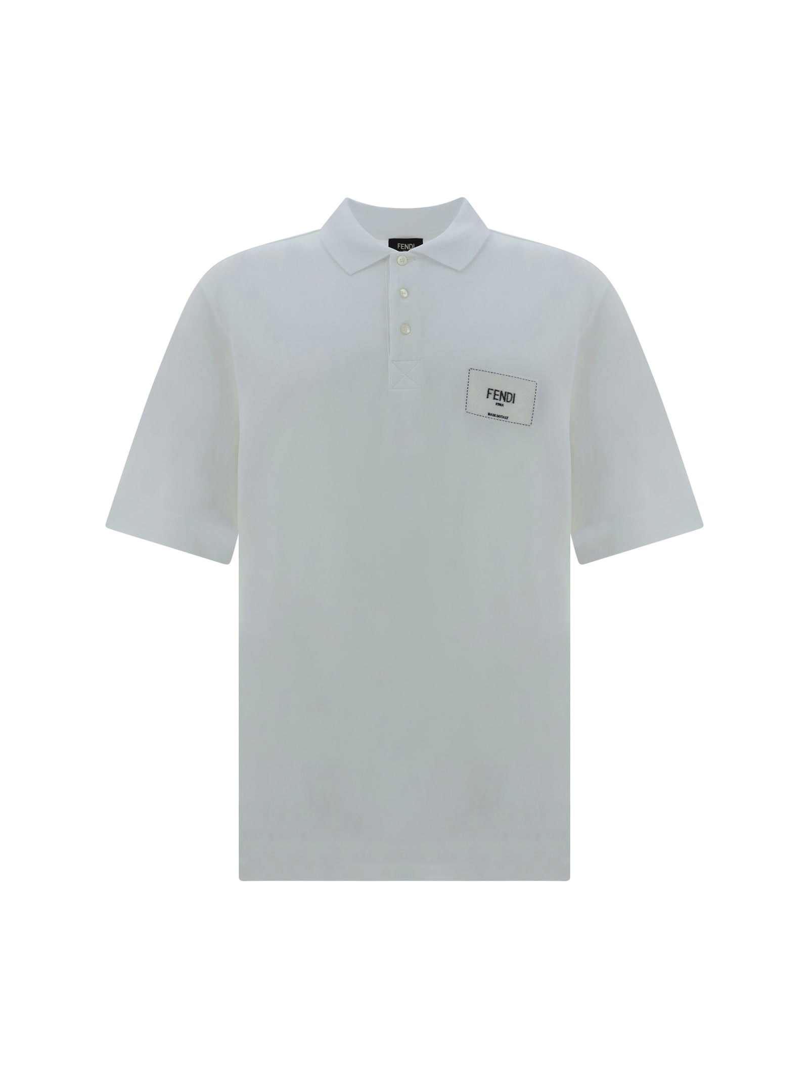 Shop Fendi Polo Shirt In Bianco Ottico