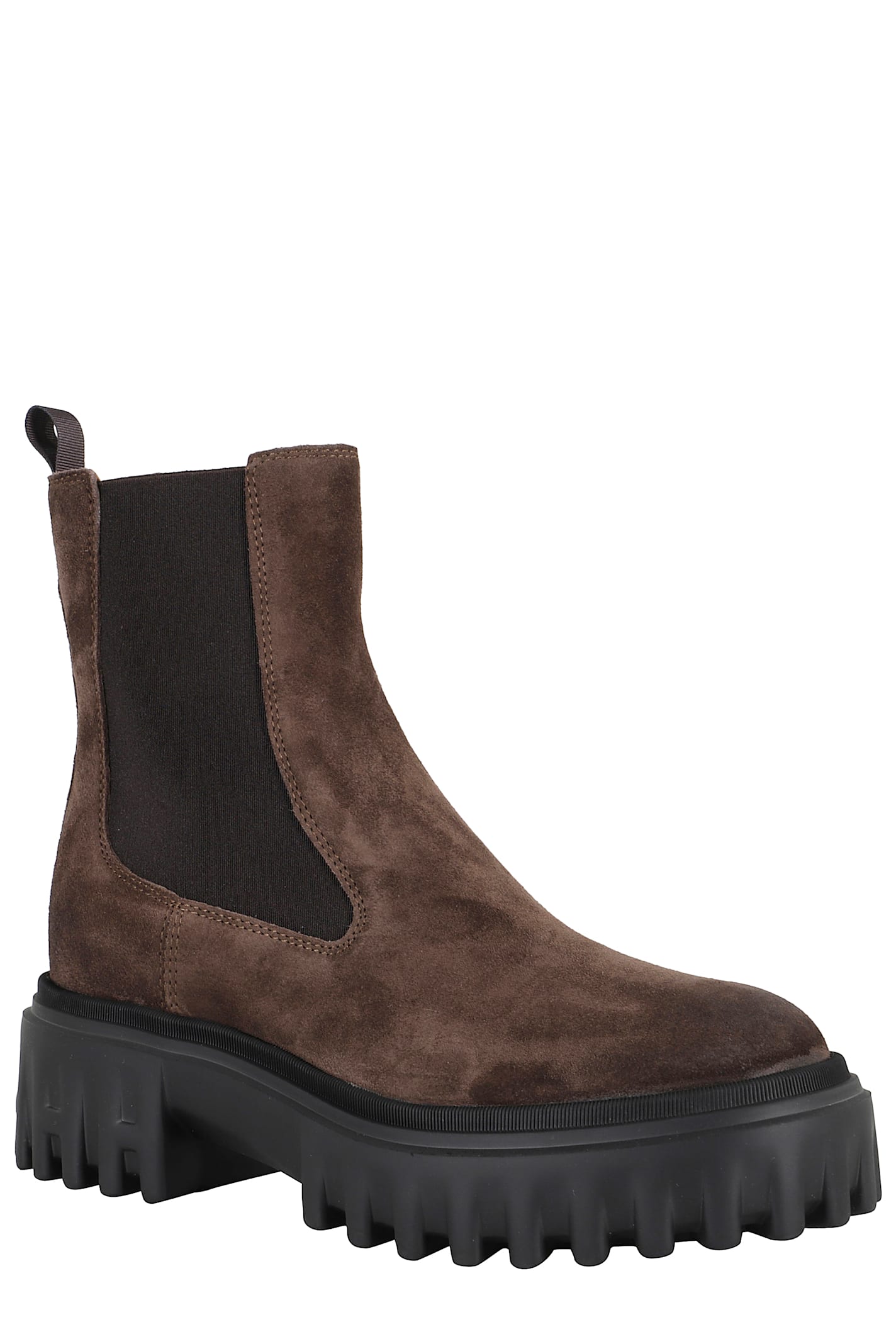 Hogan Chunky Platform Ankle Boots With Elastic Panels In White