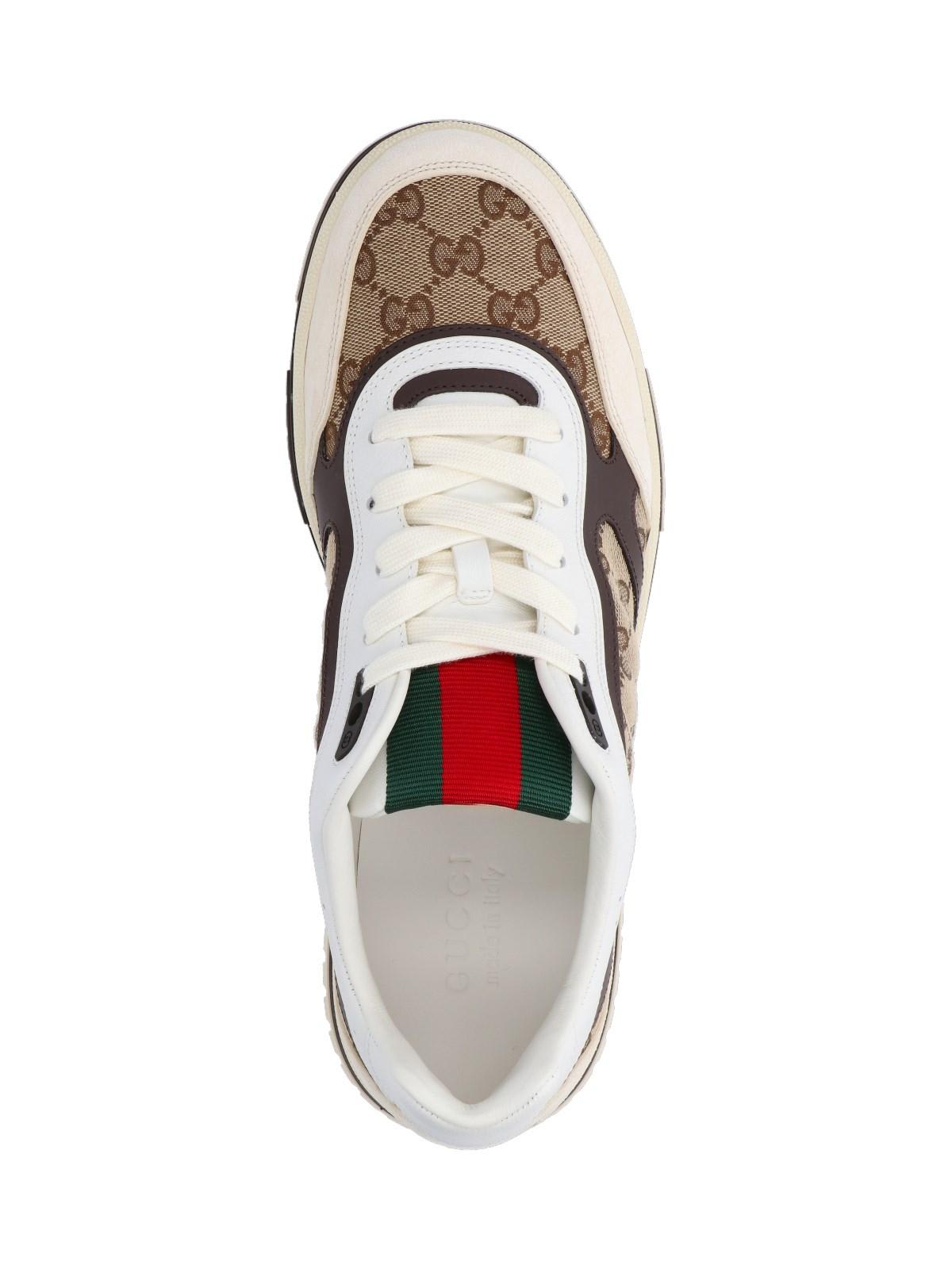 Shop Gucci Re-web Sneakers In White