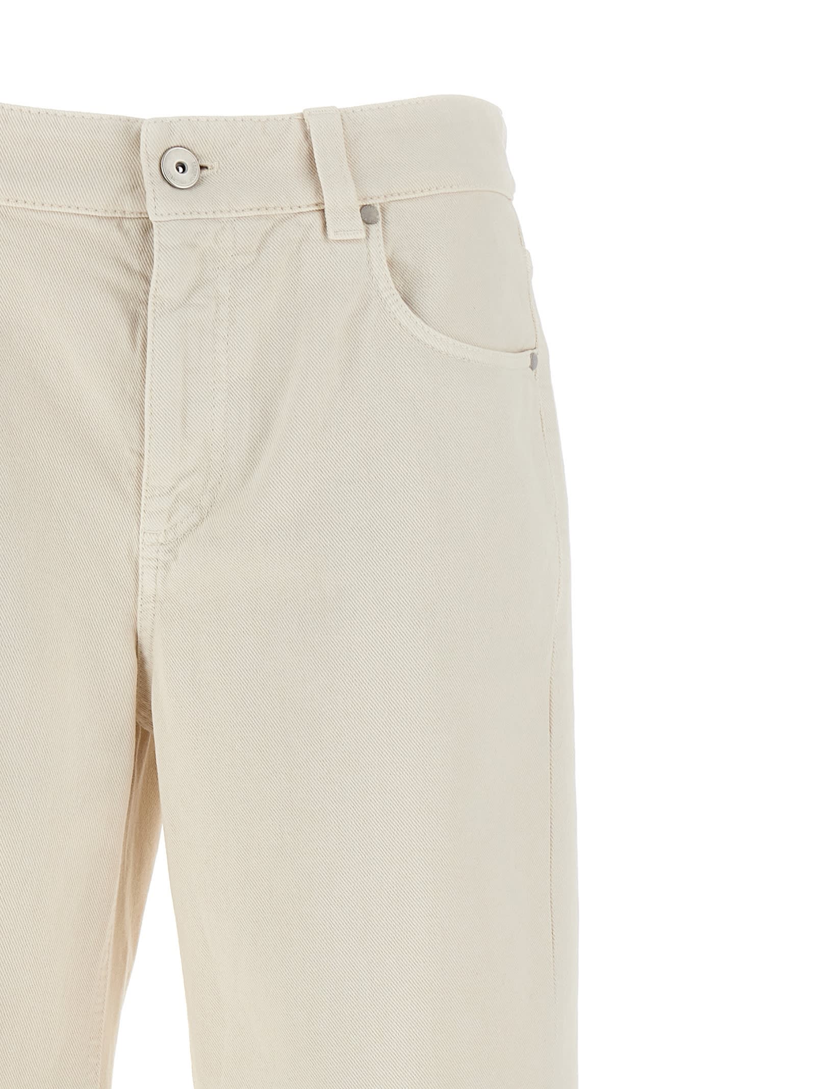 Brunello Cucinelli Denim Pants In Beige