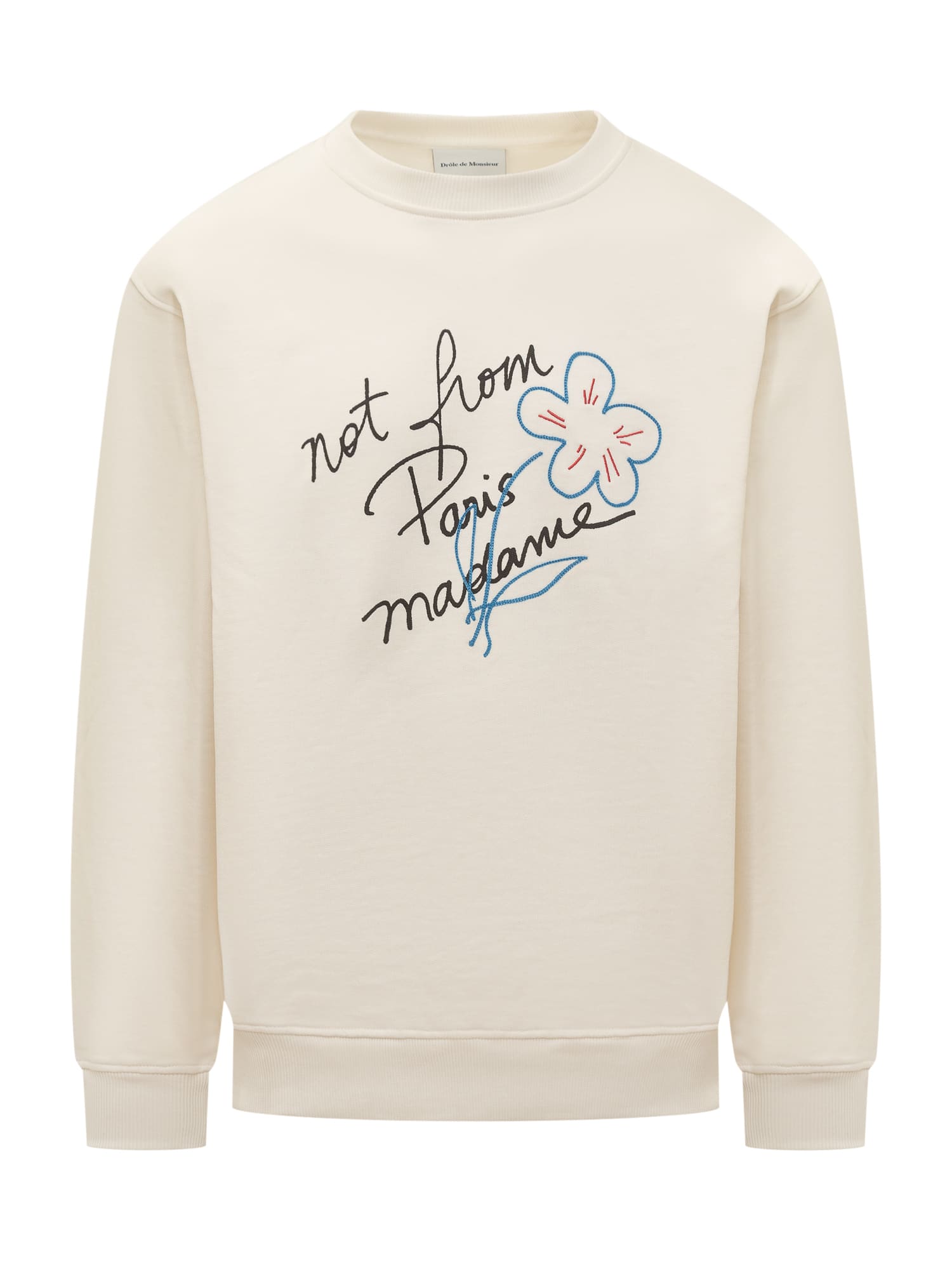 Shop Drôle De Monsieur Le Slogan Sweatshirt In Cream