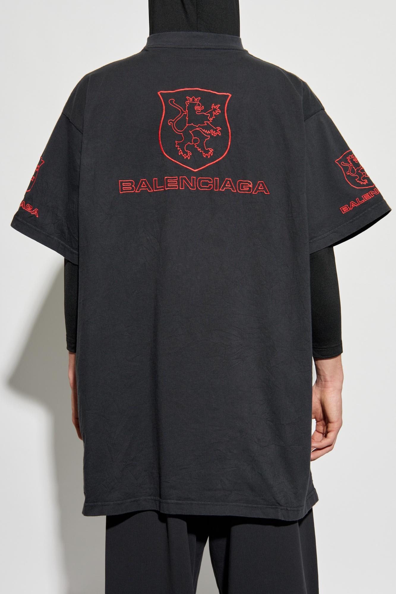Balenciaga Crew Neck Short Sleeves In Black