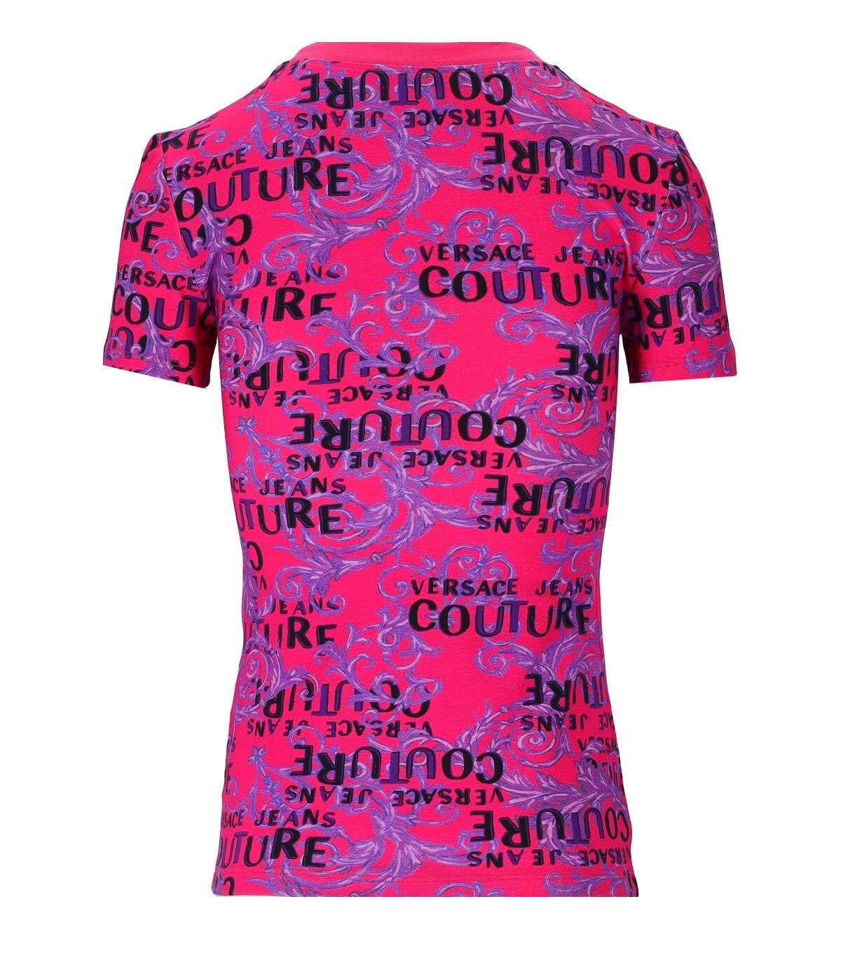 parachute Zinloos bloemblad Versace Jeans Couture Logo Couture T-shirt In Fucsia | ModeSens