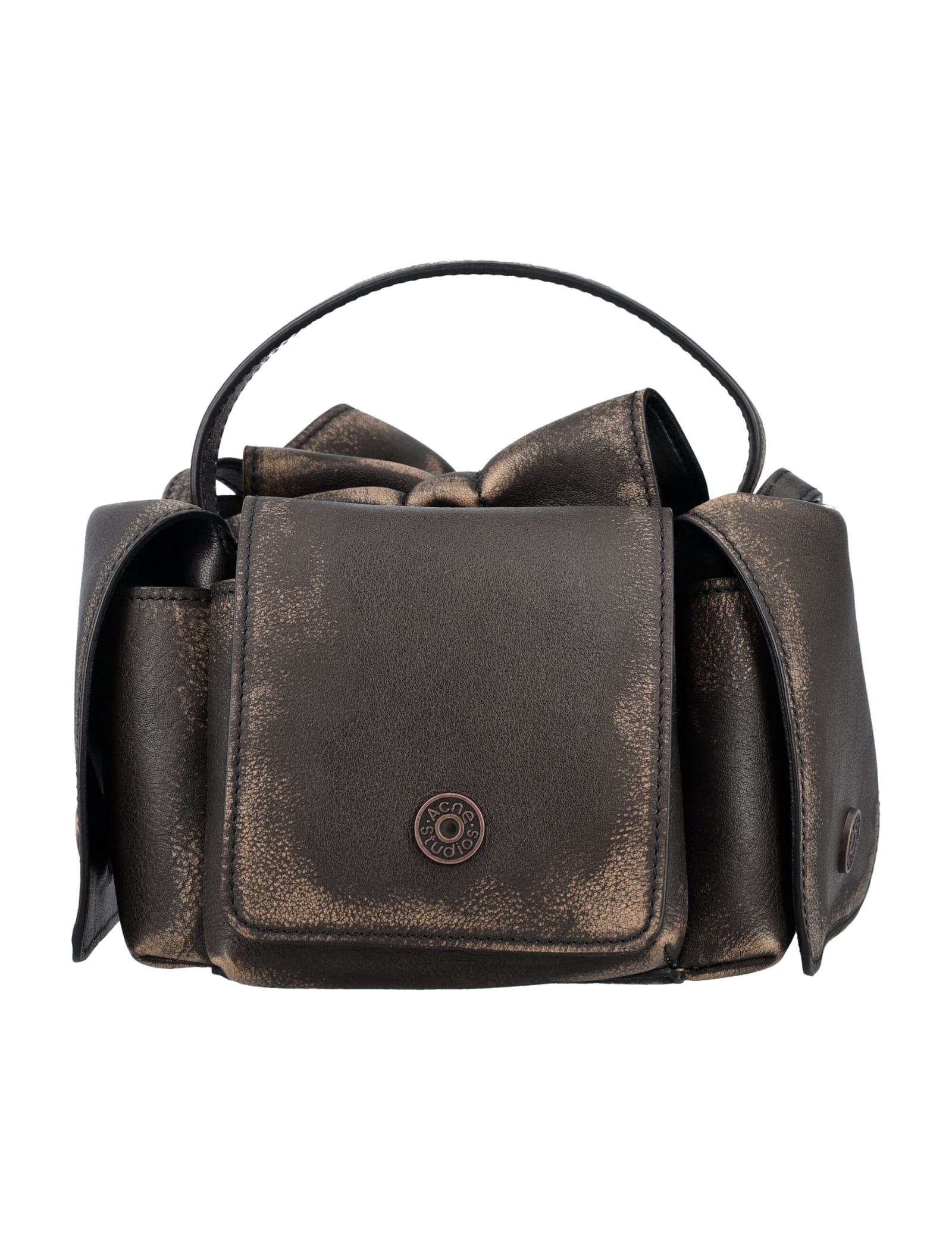 Acne Studios Multipocket Vintage Mini Bag In Dark Brown Beige
