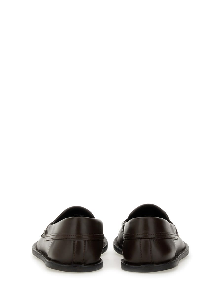 Moschino Desert Penny Strap Loafers In Dark Brown