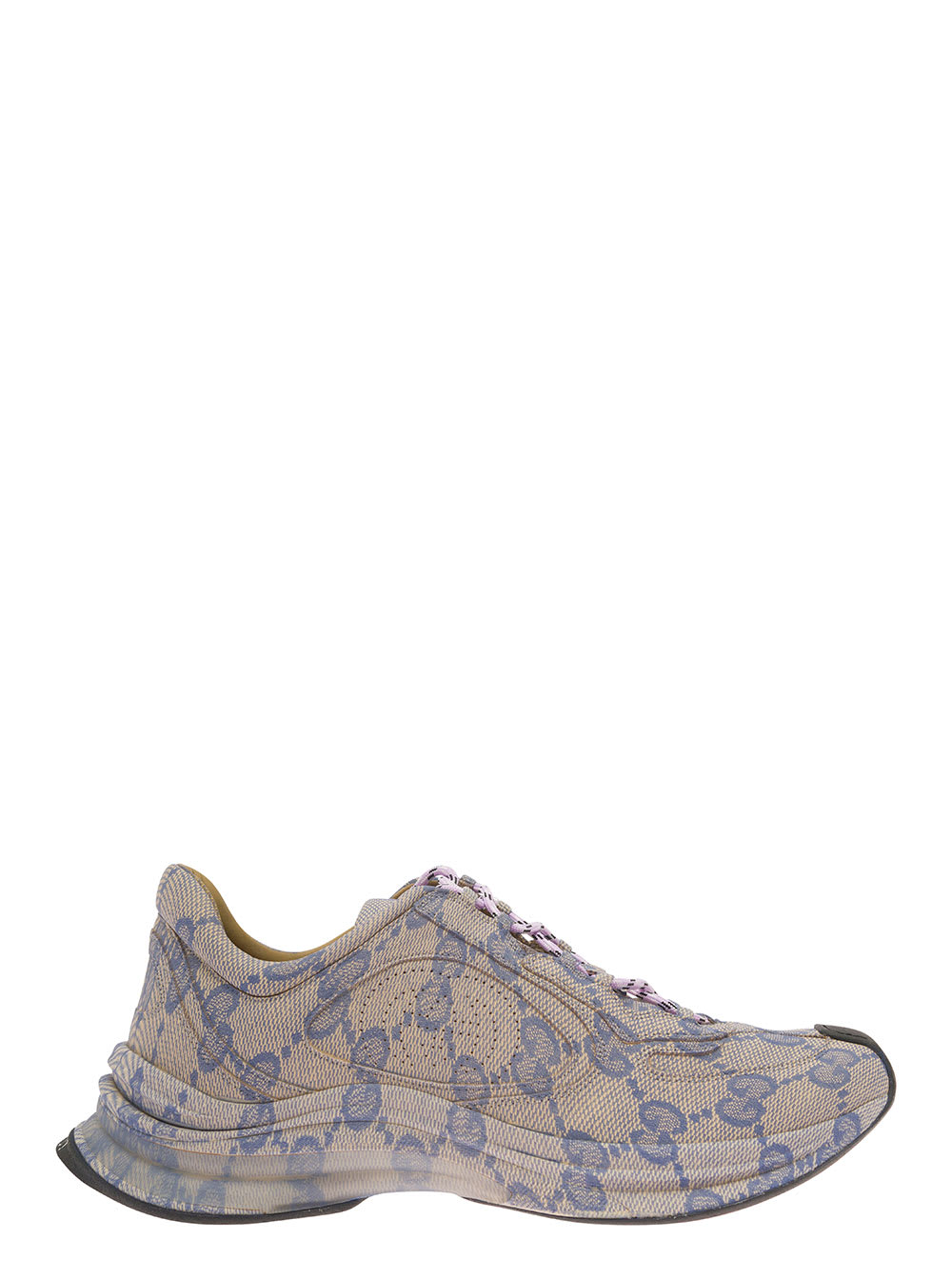 GUCCI GUCCI RUN BEIGE LOW TOP SNEAKERS WITH ALL-OVER GG PRINT IN LEATHER MAN