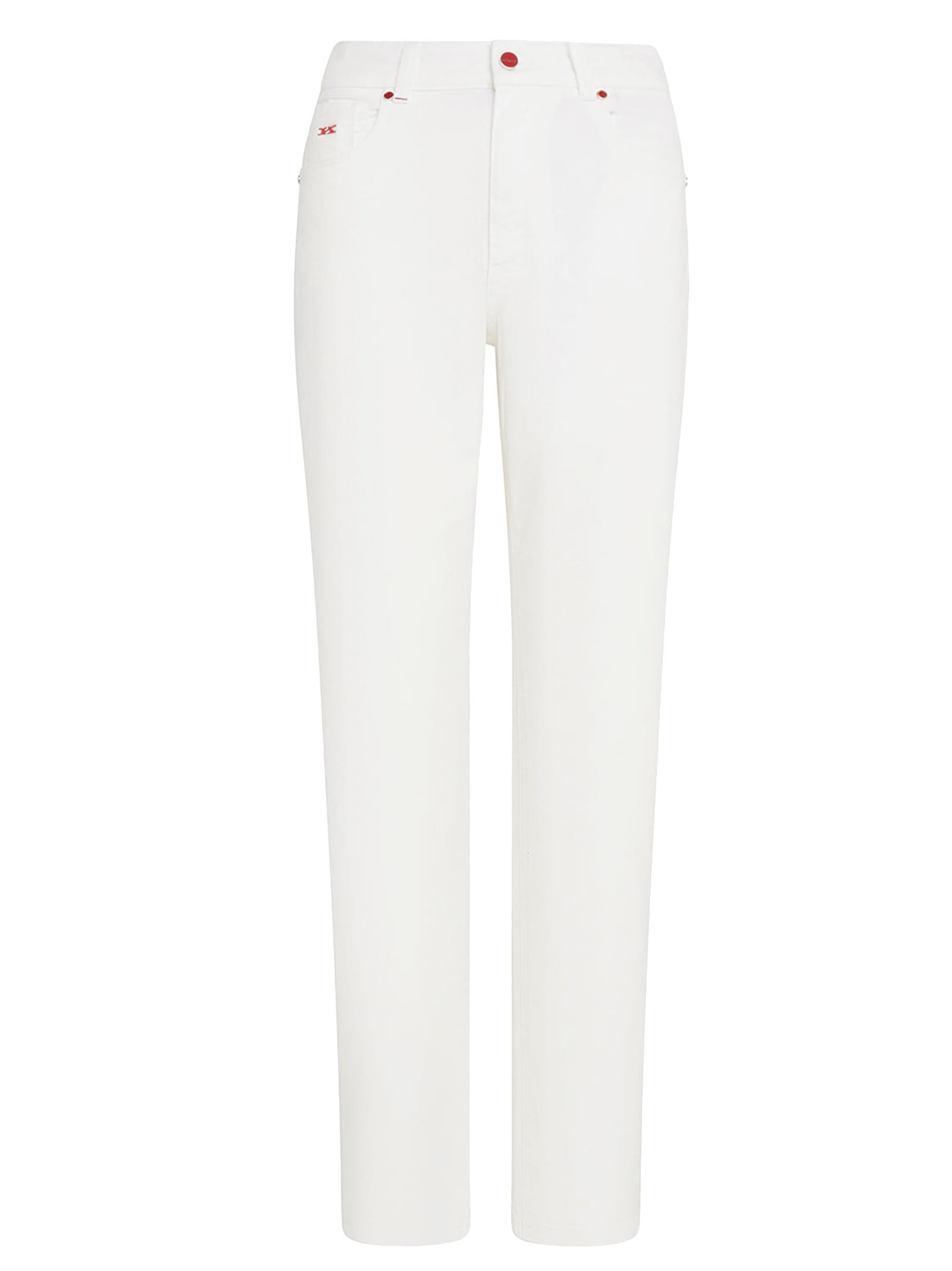 Shop Kiton Trousers Cotton In White