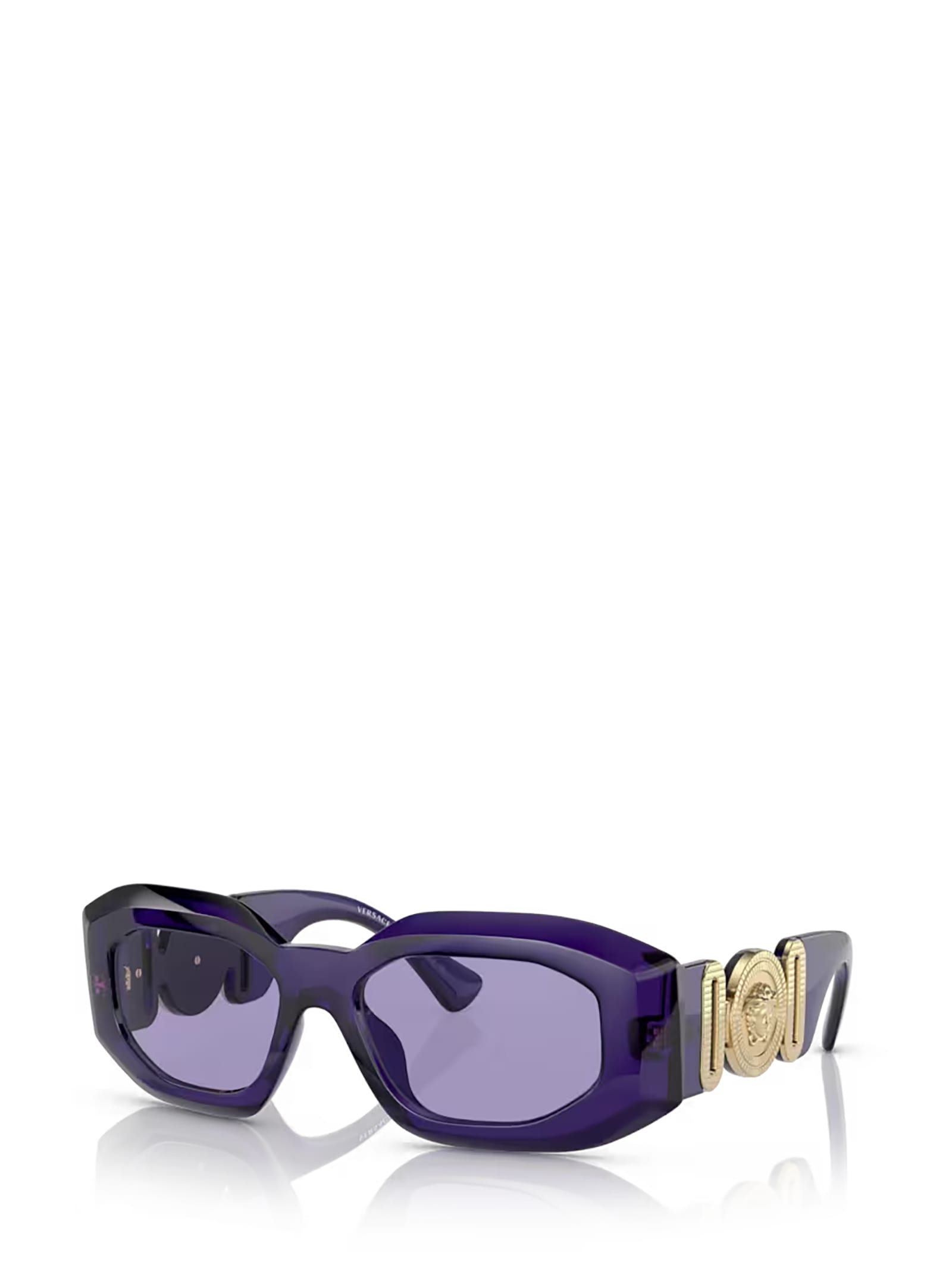 Shop Versace Ve4425u Purple Transparent Sunglasses