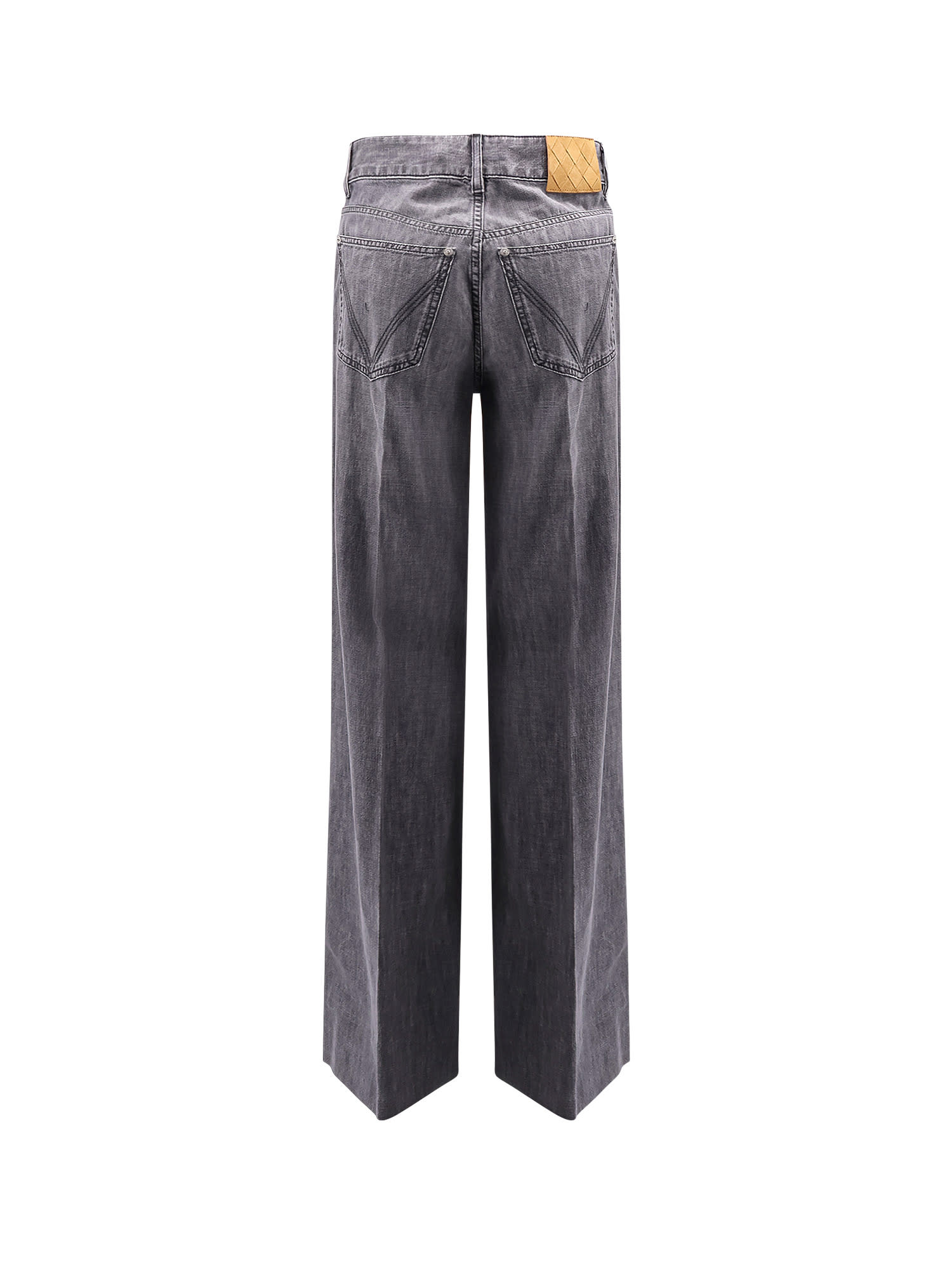 Bottega Veneta Women Black Washed Palazzo Denim Jeans In Black