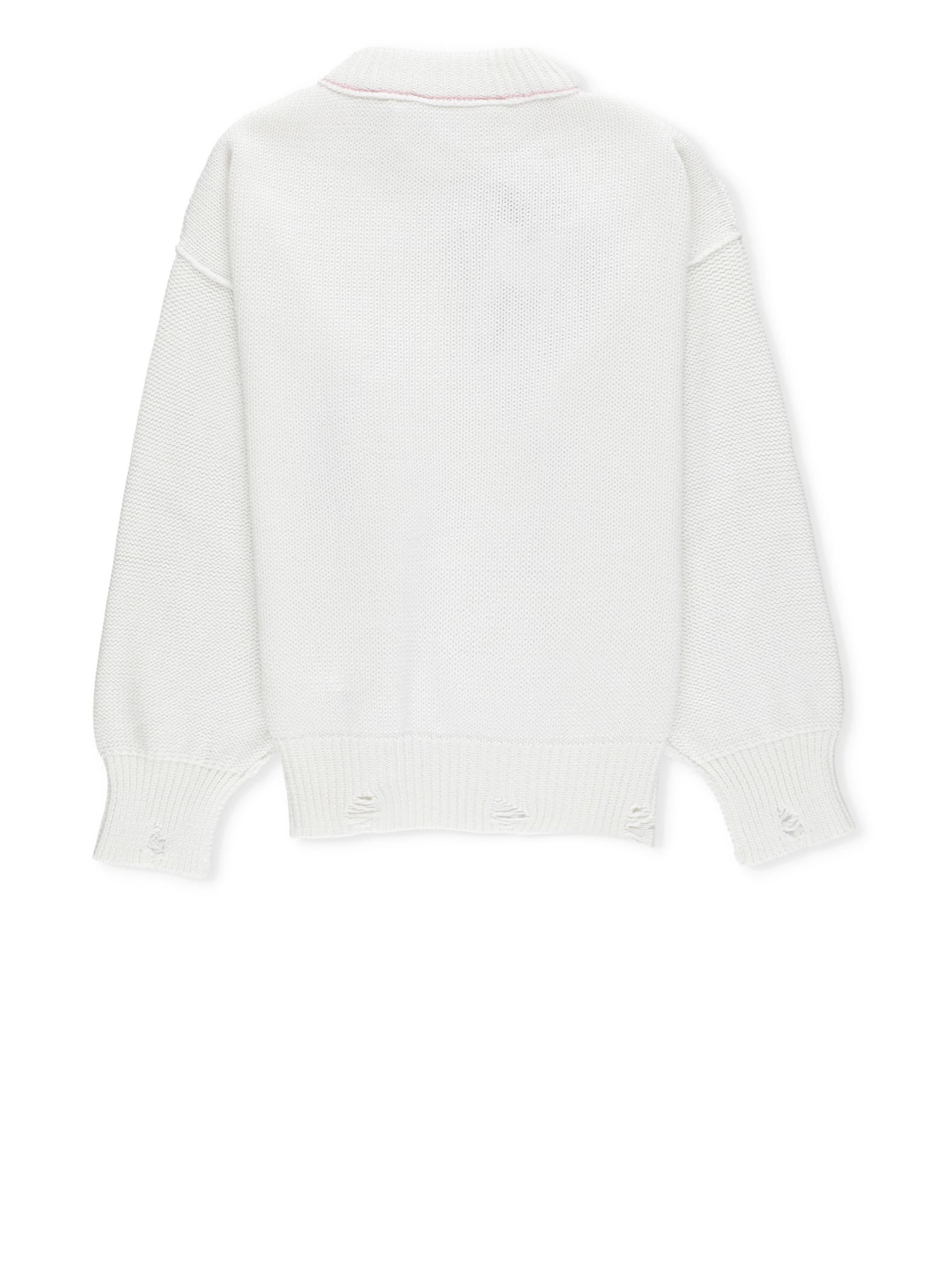 Shop Palm Angels Jumper With Print In White