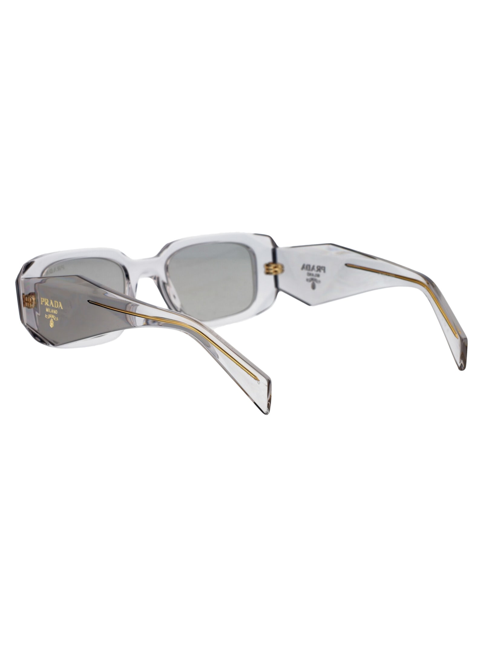 Shop Prada 0pr 17ws Sunglasses In 12r30b Transparent Grey