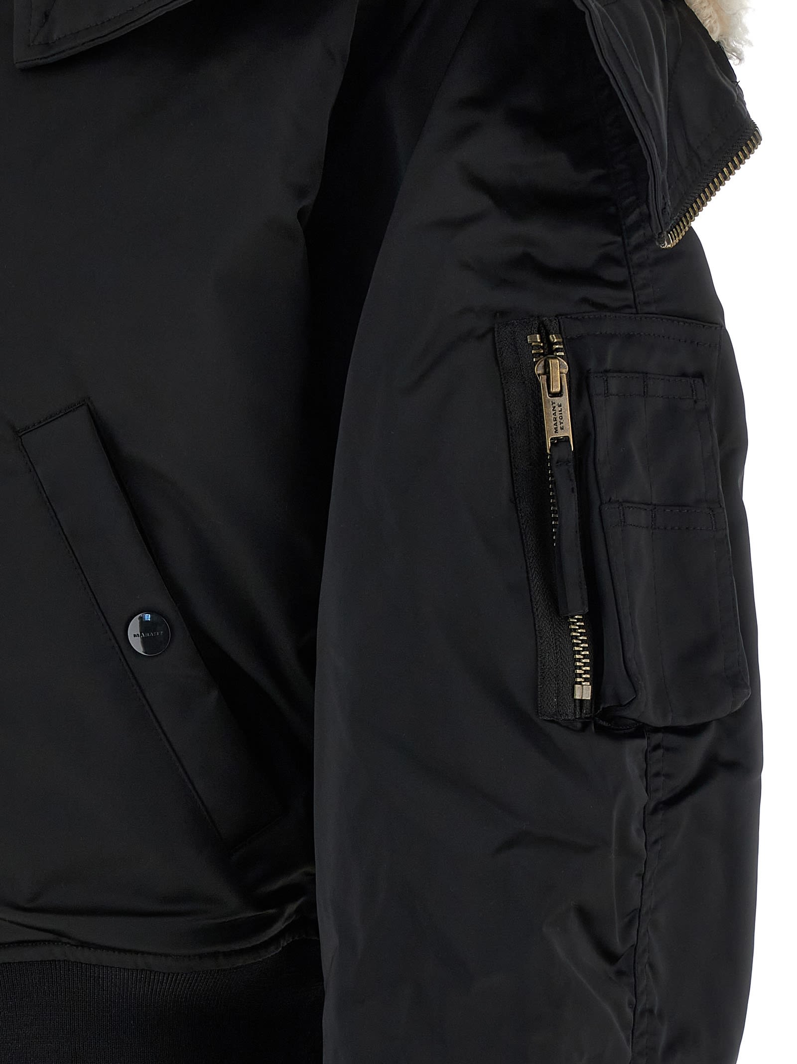 Isabel Marant Étoile Elisa Hooded Bomber Jacket In Black