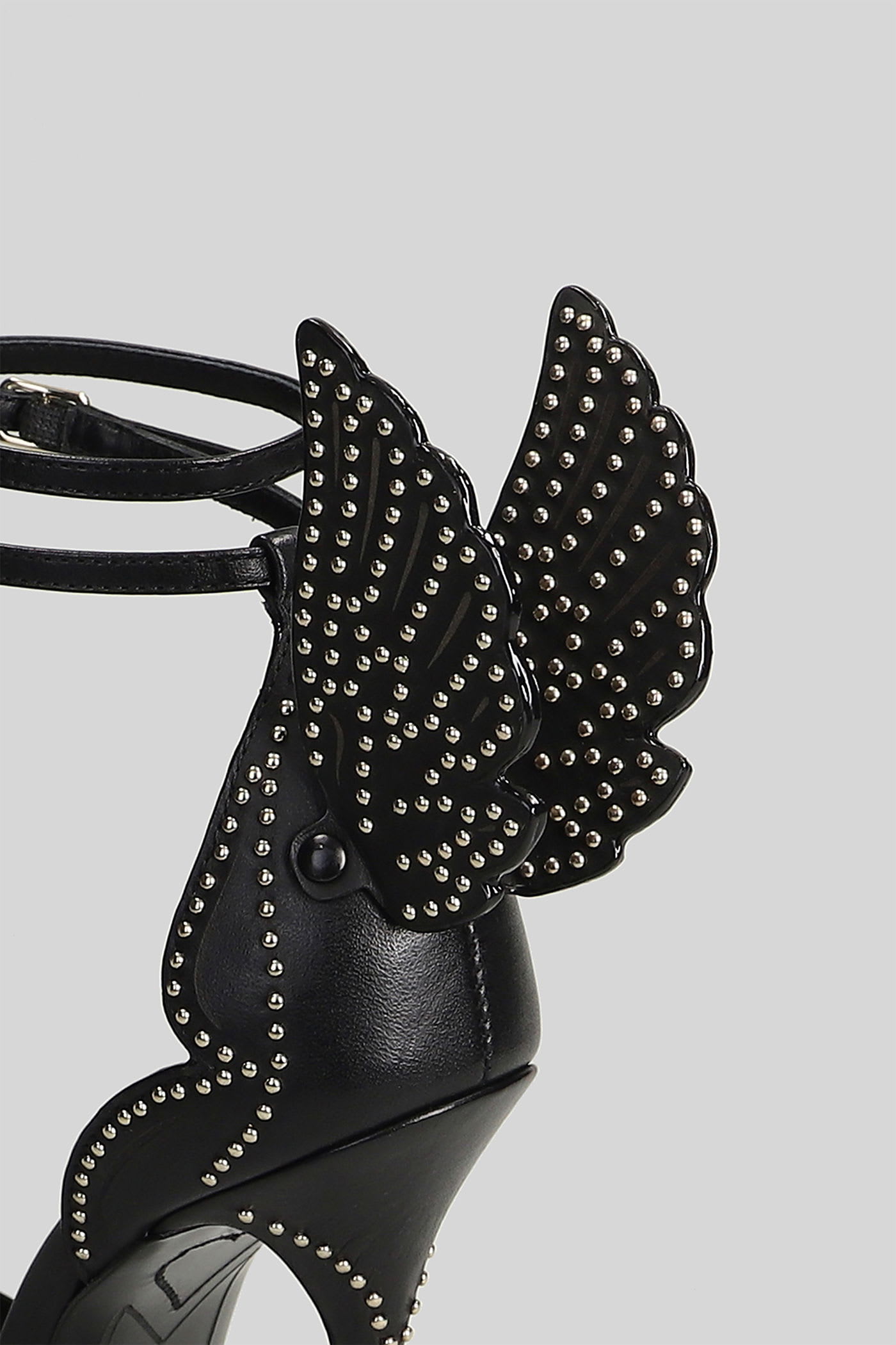 Sophia Webster 100mm Studded-wing Sandals In Black