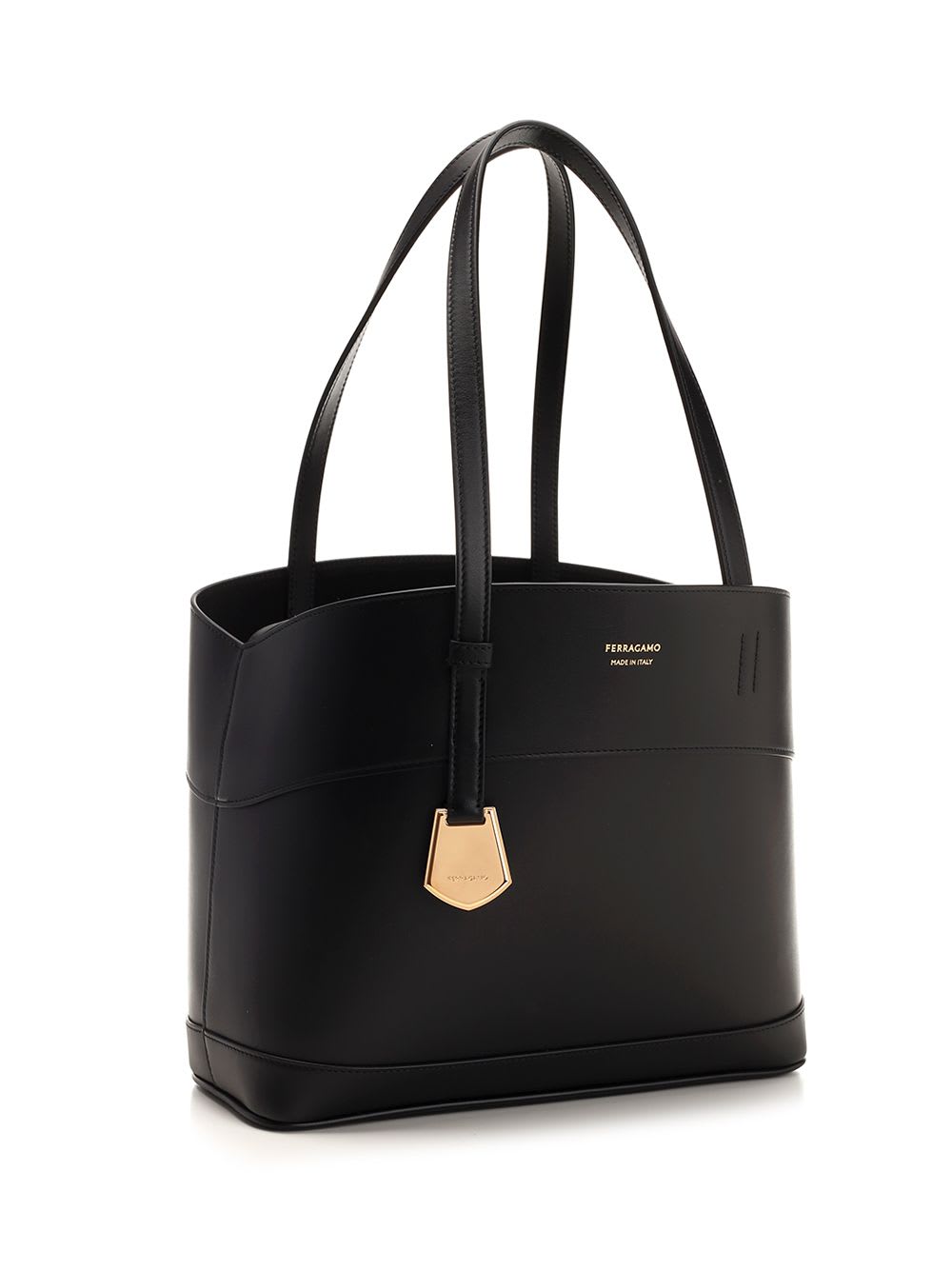 Shop Ferragamo Charming Small Tote Bag In Black