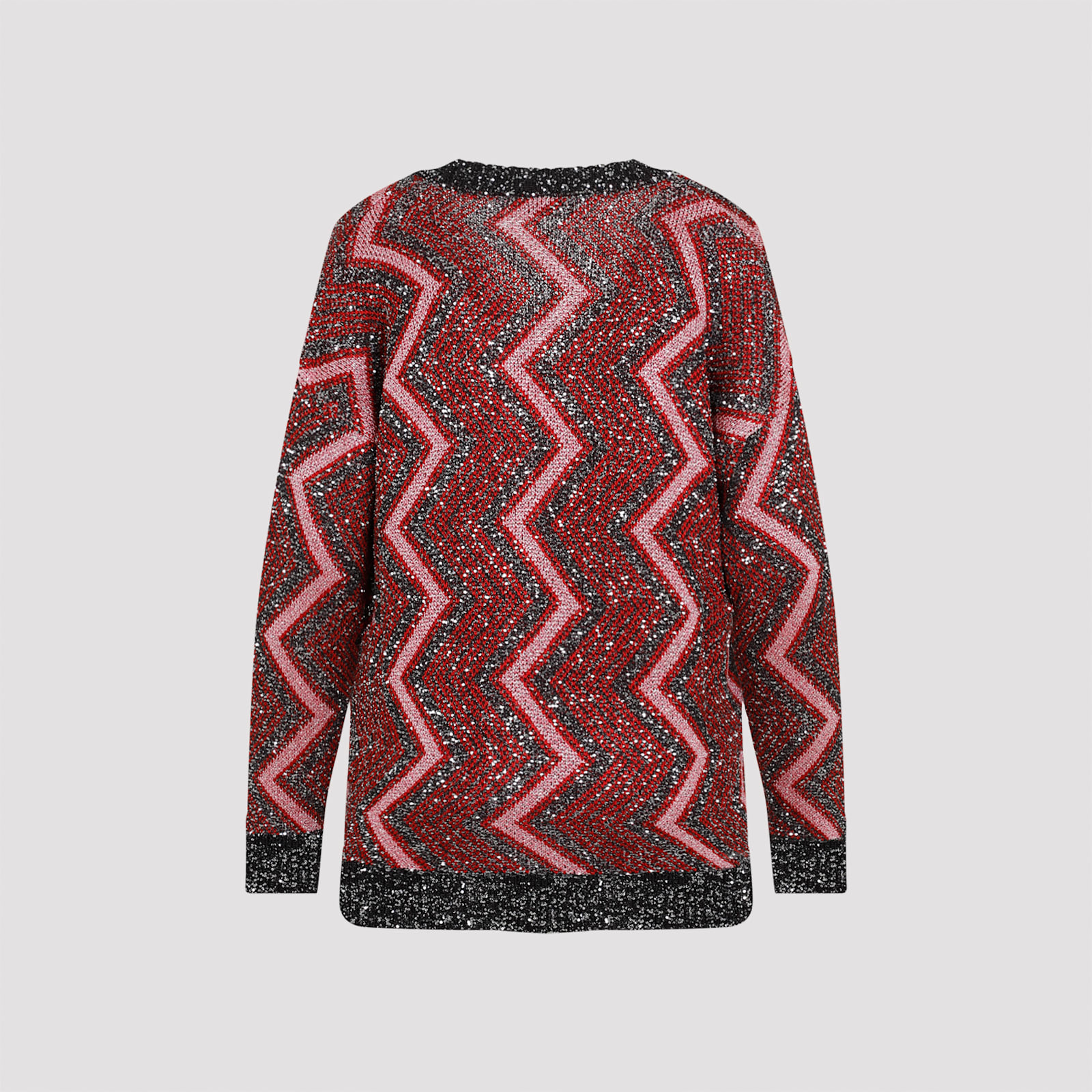 Shop Missoni Maxi Cardigan In Red Rose Blk