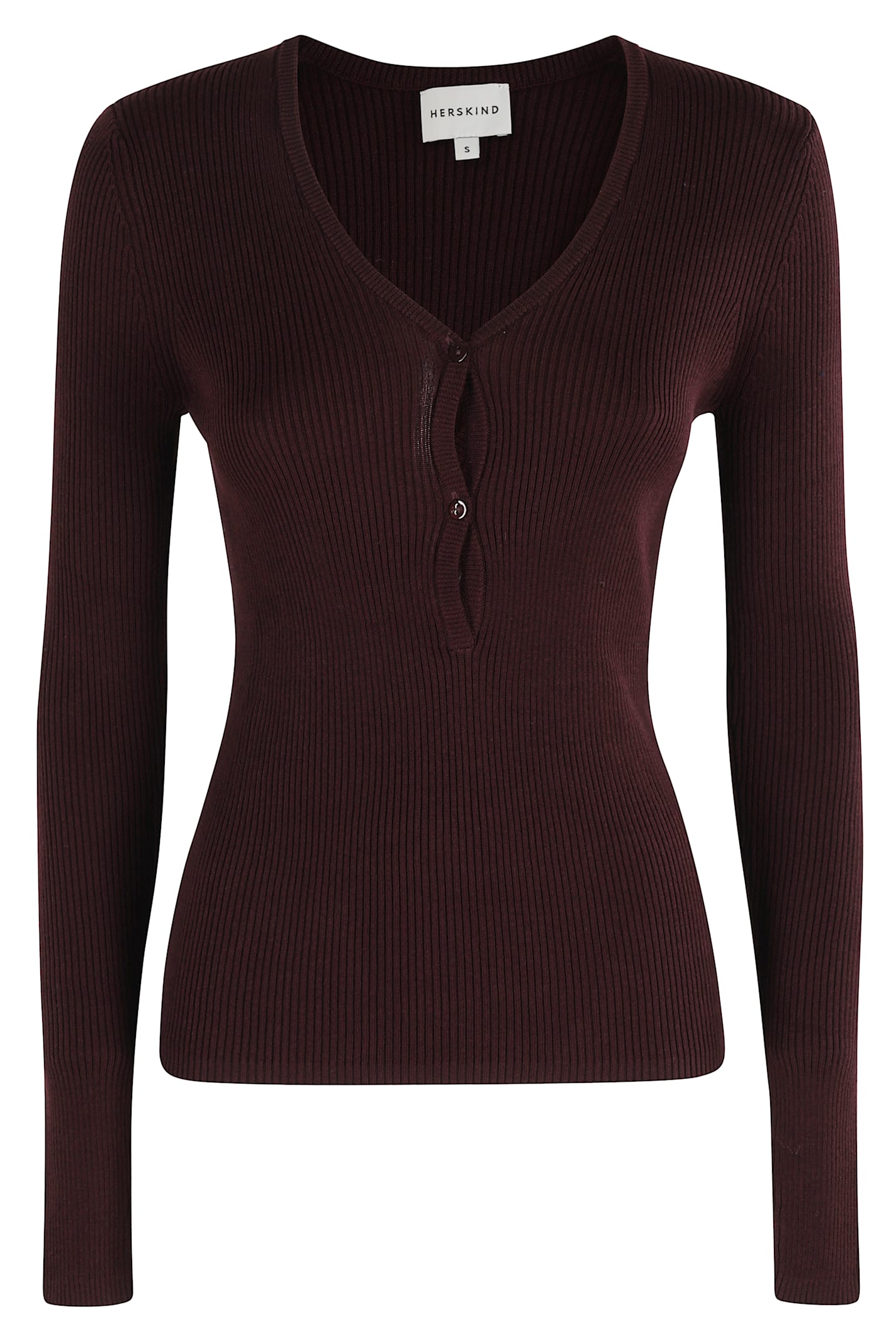Herskind Oscar Knit Blouse In Burgundy