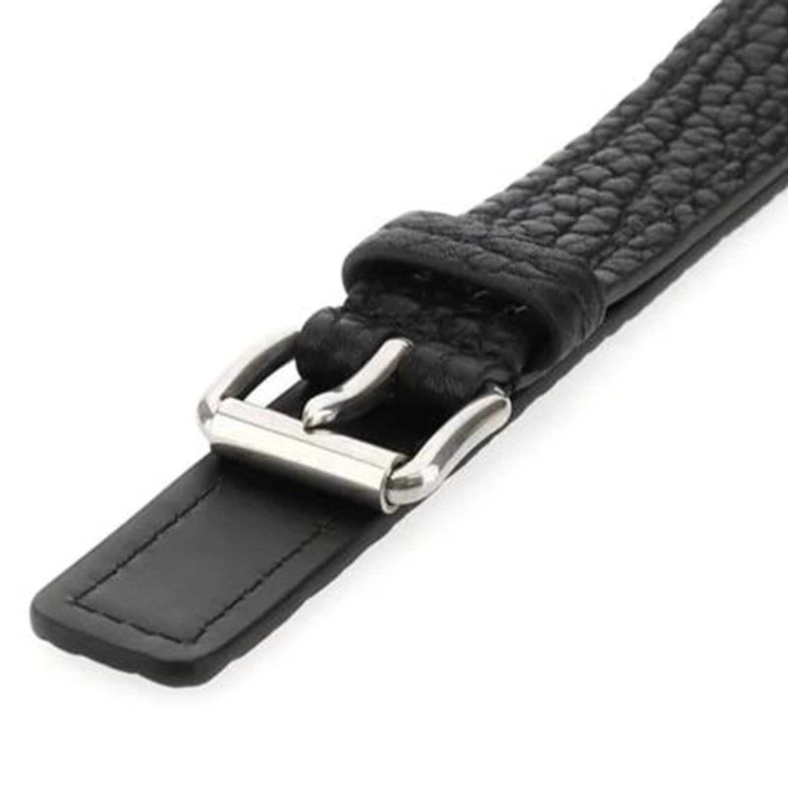Prada Men Black Leather Belt In Black