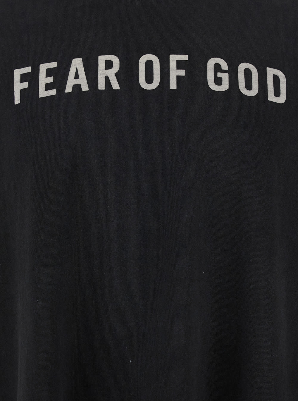 Shop Fear Of God Greyt-shirt With Contrasting Front Logo Print In Cotton Man