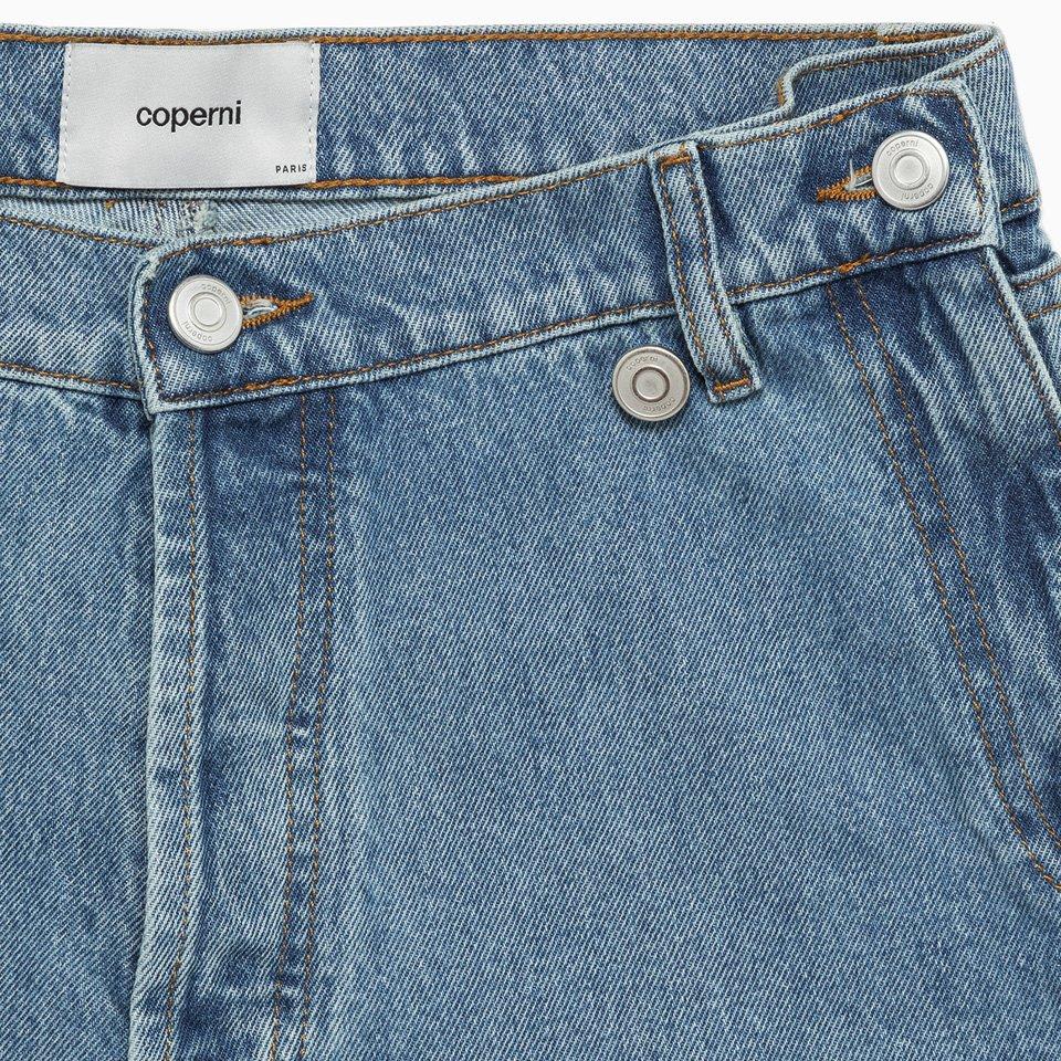 Shop Coperni Button Detailed Denim Shorts In Blue
