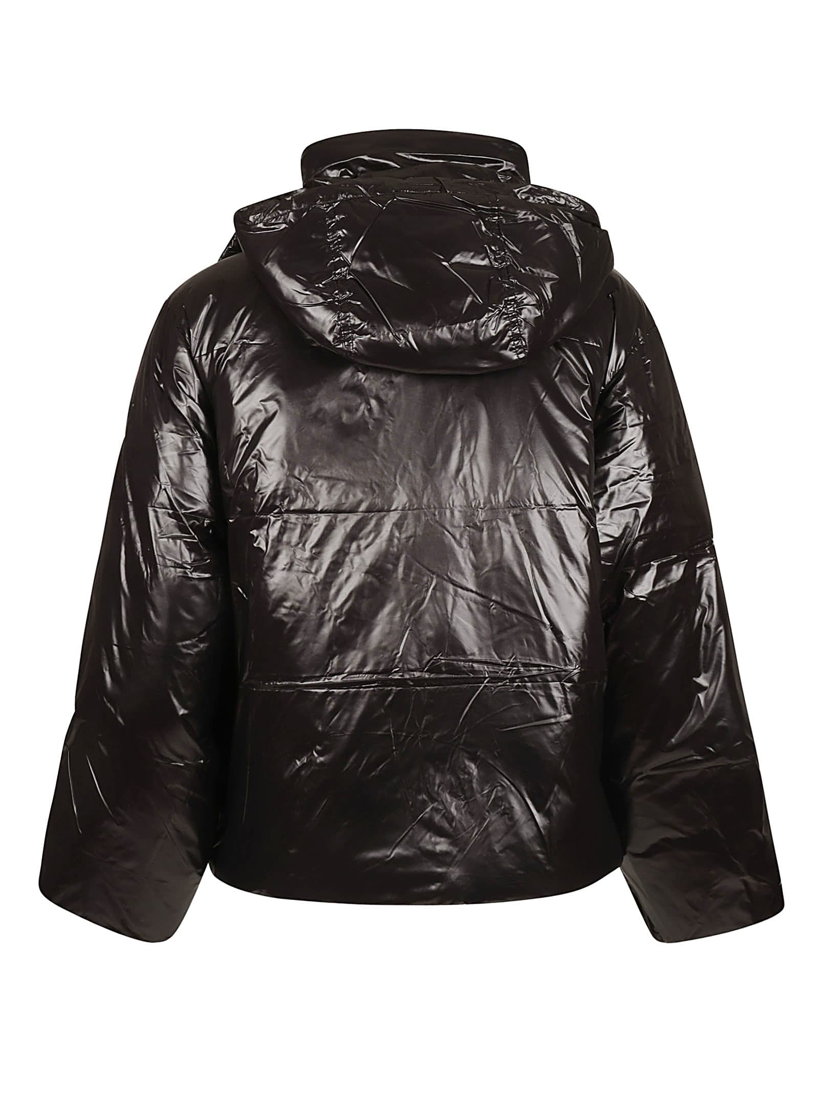 Shop Etudes Studio Glossy Zip Jacket In Black