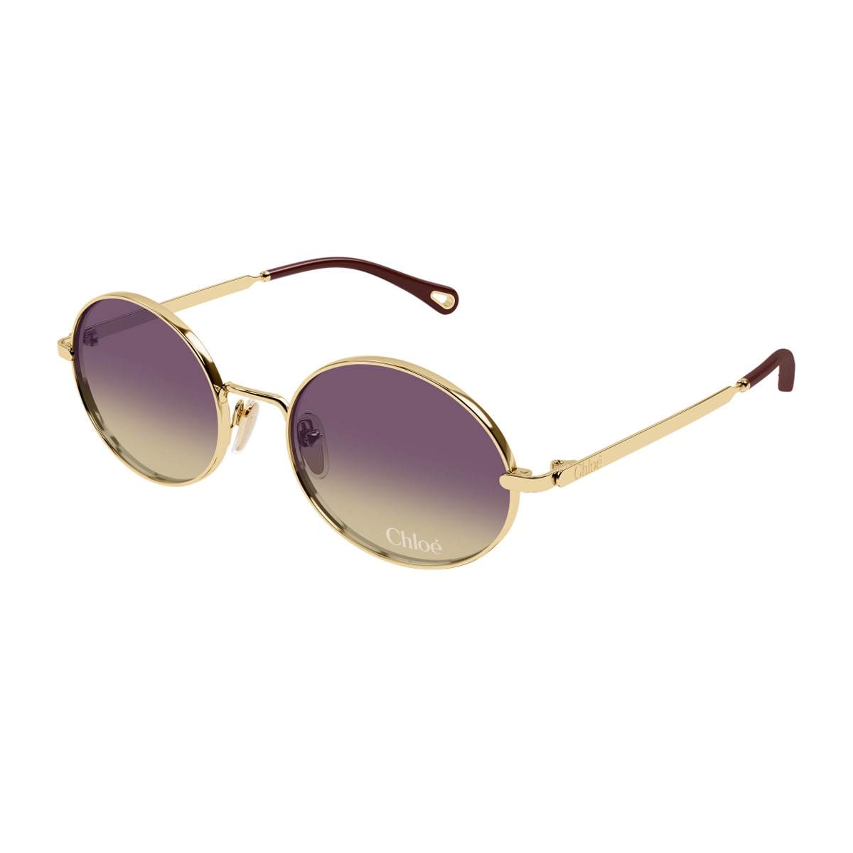 Chloé Ch0326s Aly Linea  001 Gold Violet Sunglasses In Multi