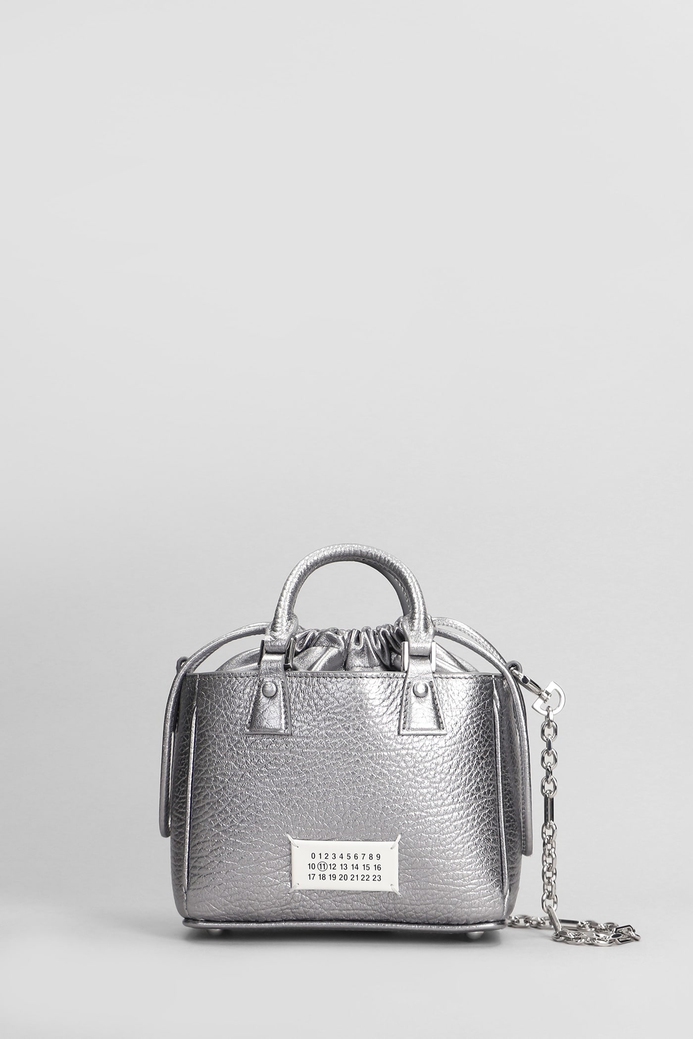 Shop Maison Margiela 5ac Shoulder Bag In Silver Leather