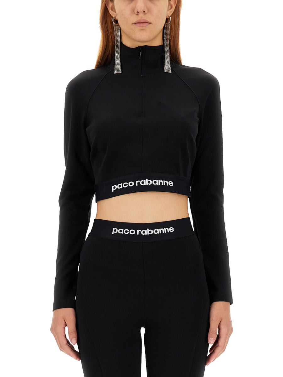 Shop Rabanne Top Cropped In Black